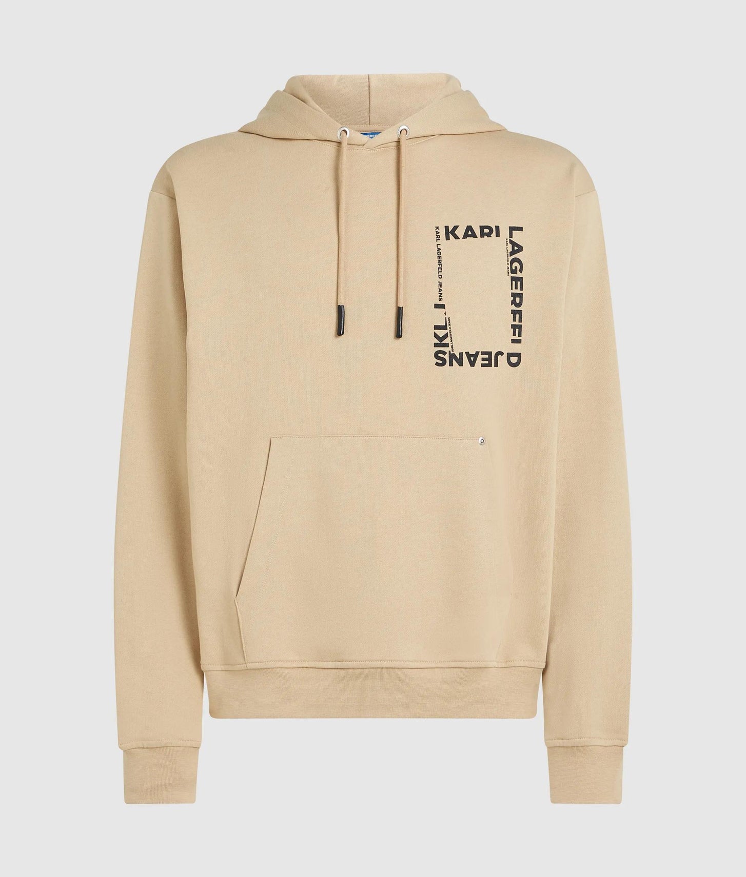 Karl Lagerfeld Frame Logo Hoodie Pale Khaki