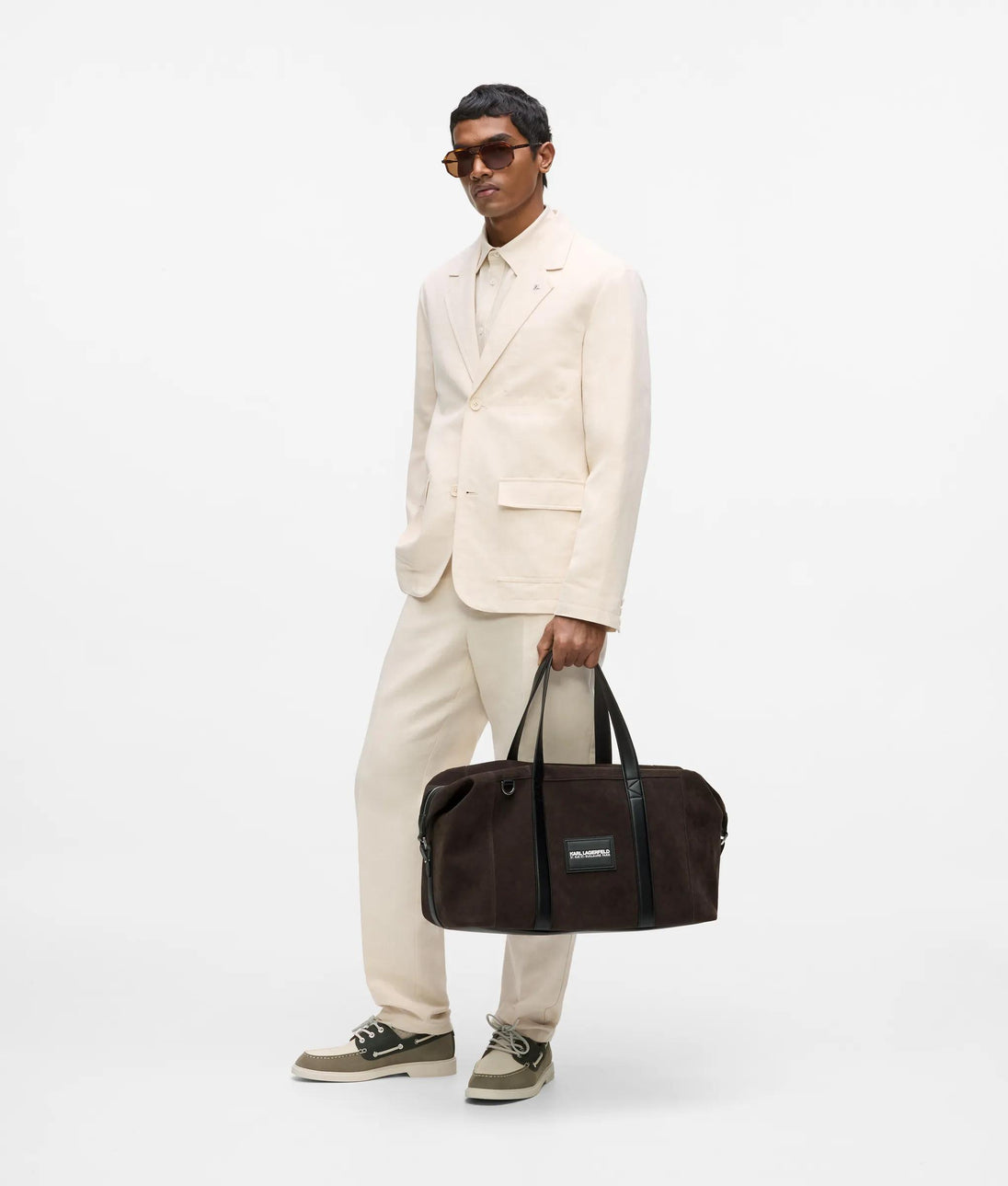 Karl Lagerfeld Linen Suit Pants Natural
