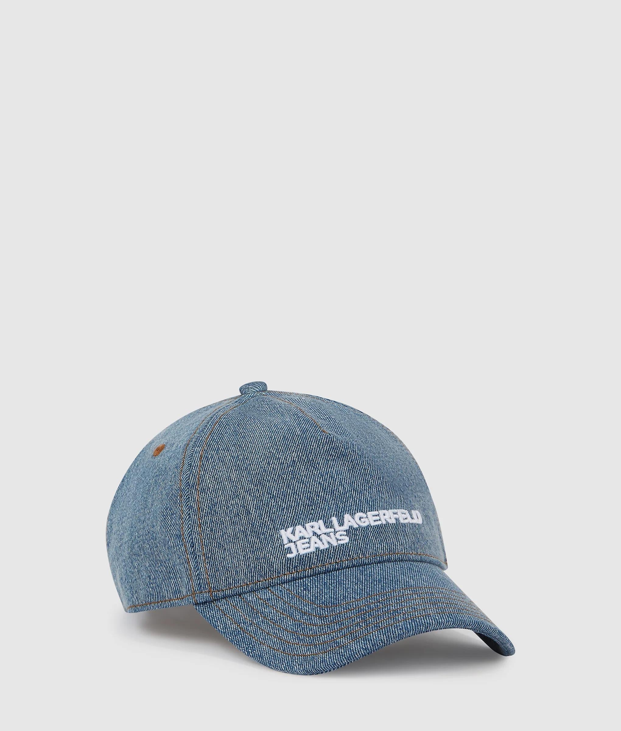 Karl Lagerfeld Denim Logo Cap Washed Mid Blue