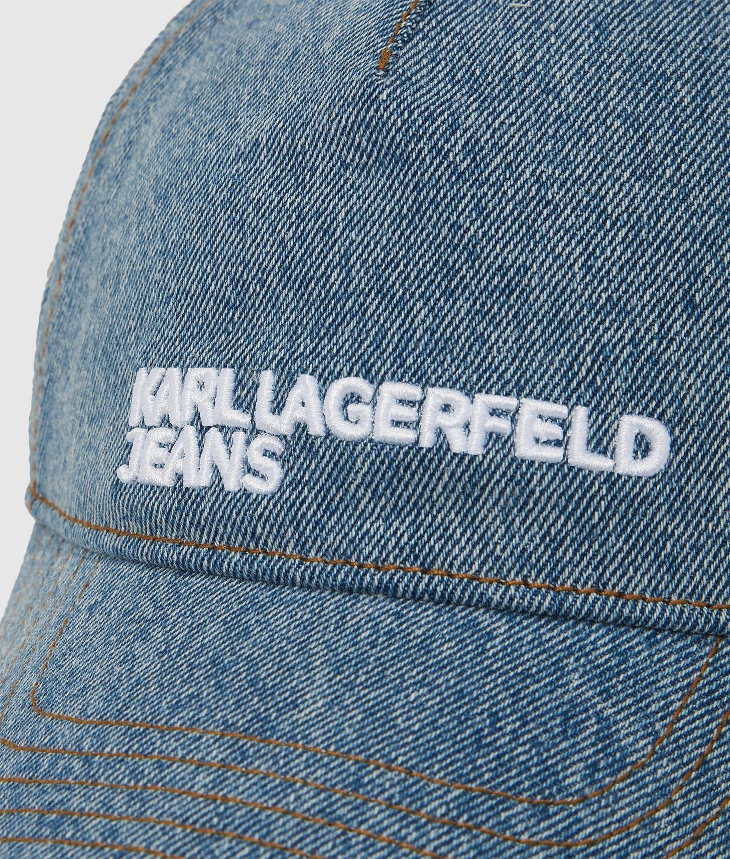 Karl Lagerfeld Denim Logo Cap Washed Mid Blue