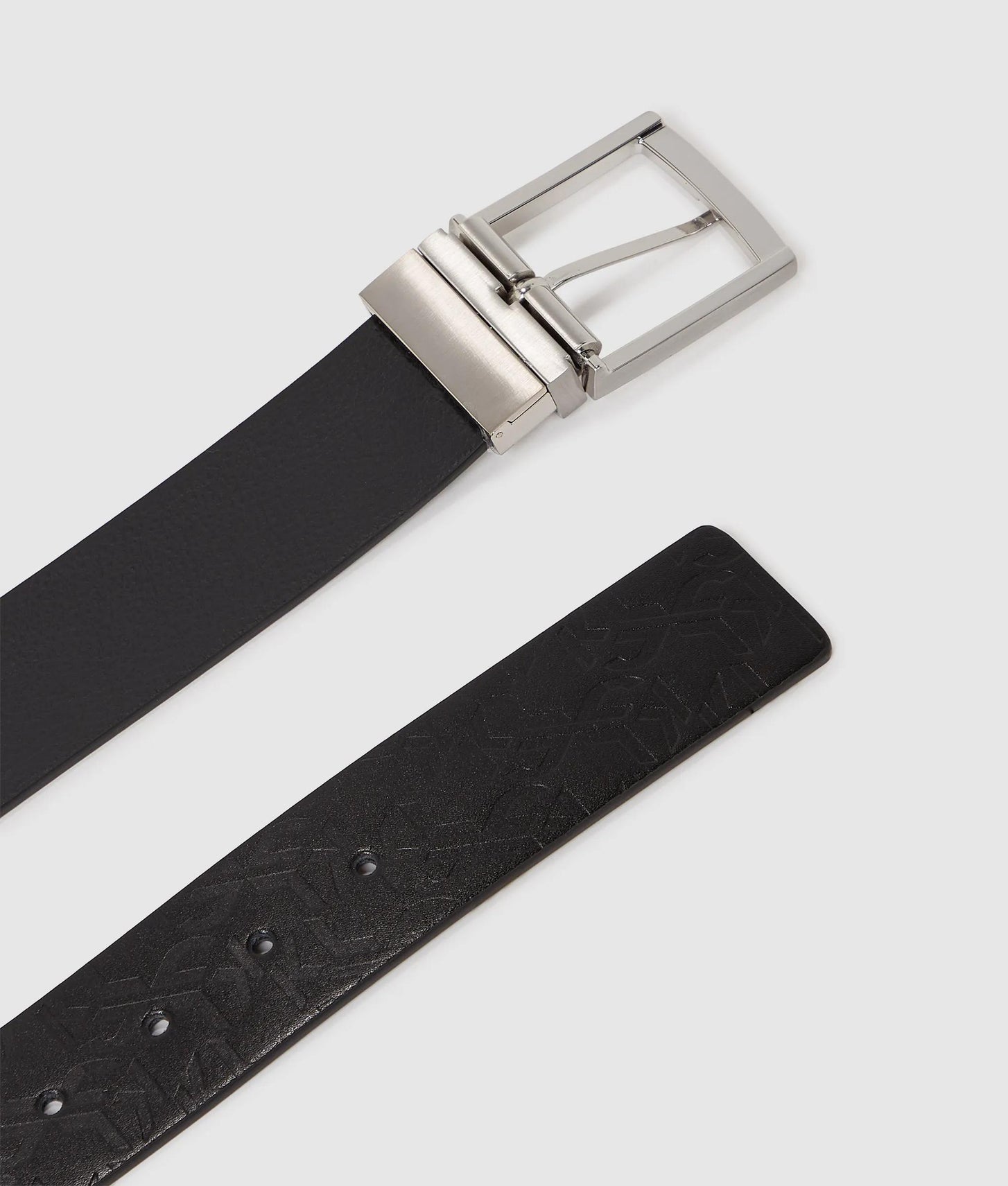 Karl Lagerfeld Monogram Reversible Belt Klj Black-Monogram