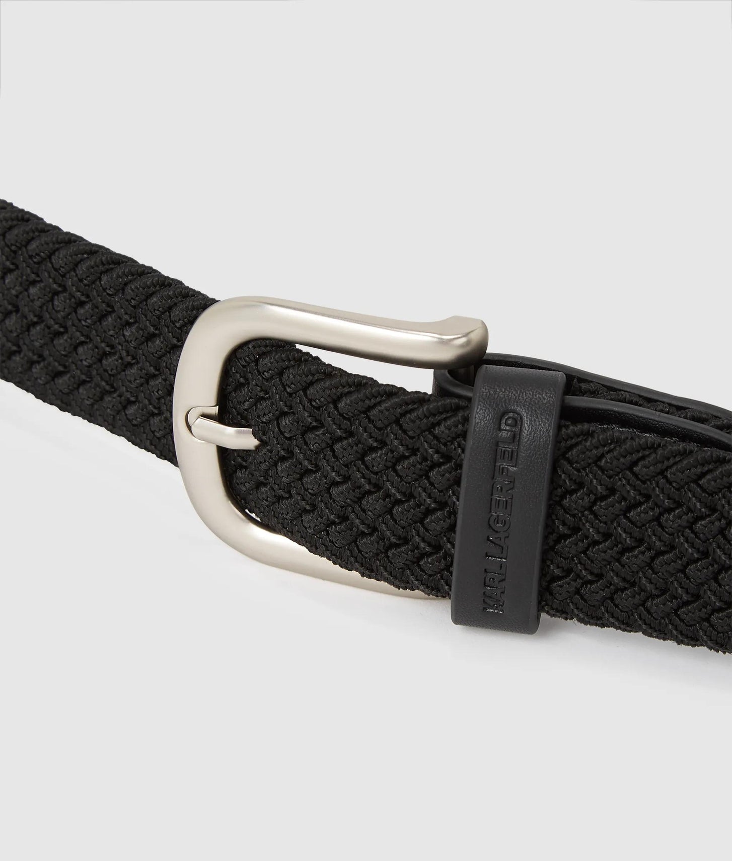 Karl Lagerfeld Monogram Woven Belt Black