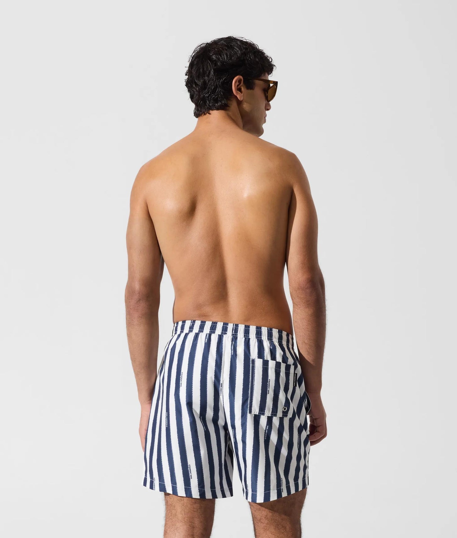 Karl Lagerfeld Striped Medium Boardshorts Painted Stripe Medieval Blue