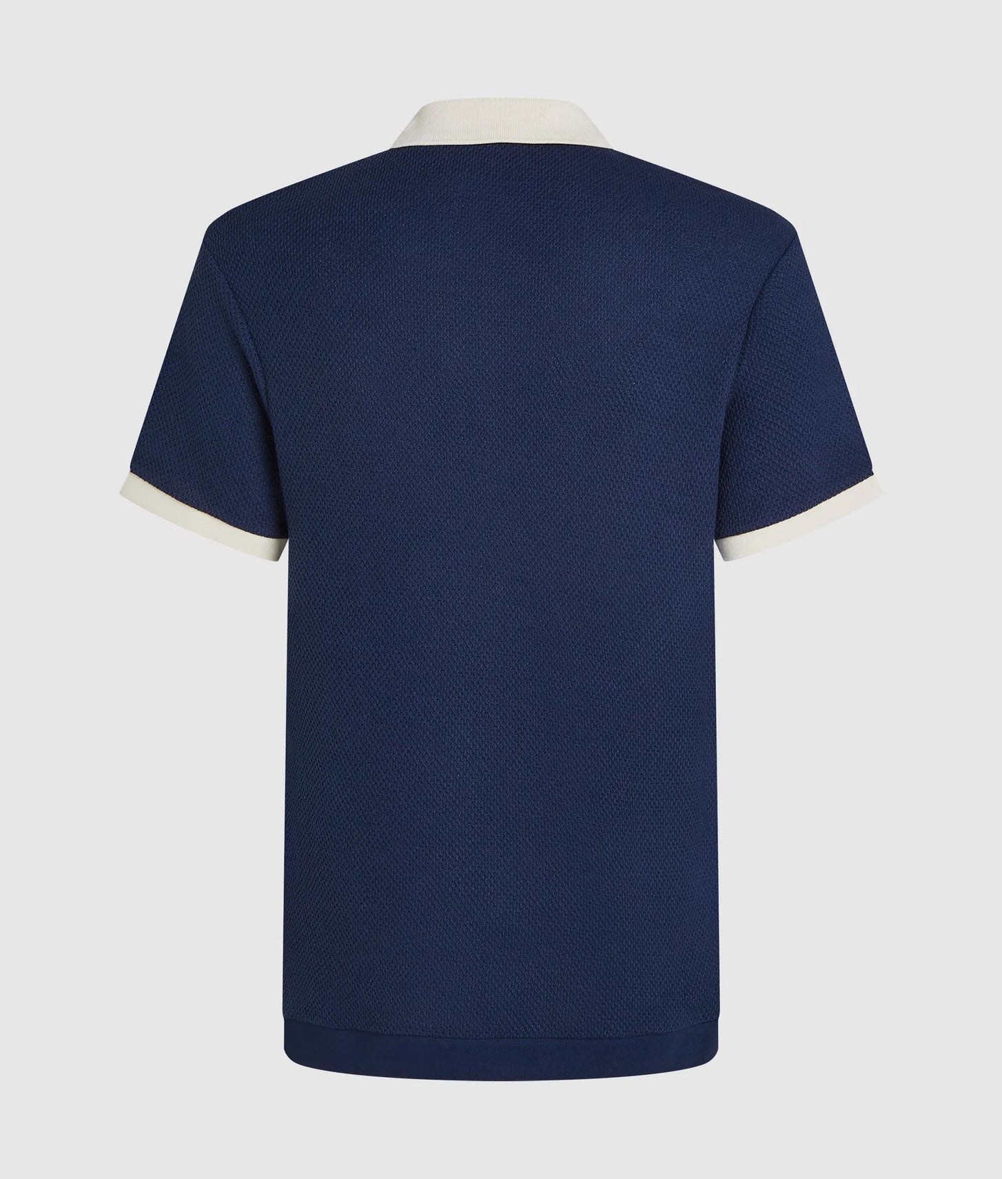 Karl Lagerfeld Metal Monogram Crochet Polo Shirt Medieval Blue
