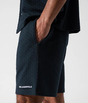 Karl Lagerfeld Checked Beach Shirt Navy