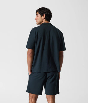 Karl Lagerfeld Checked Beach Shirt Navy