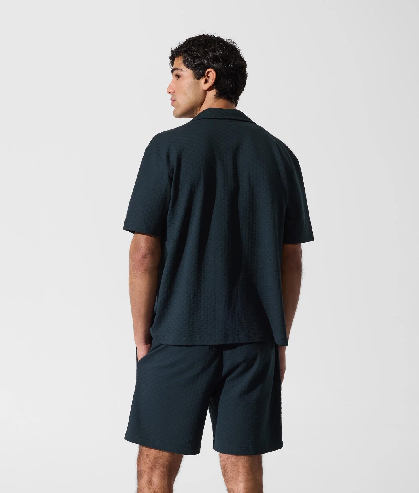 Karl Lagerfeld Checked Beach Shorts Navy