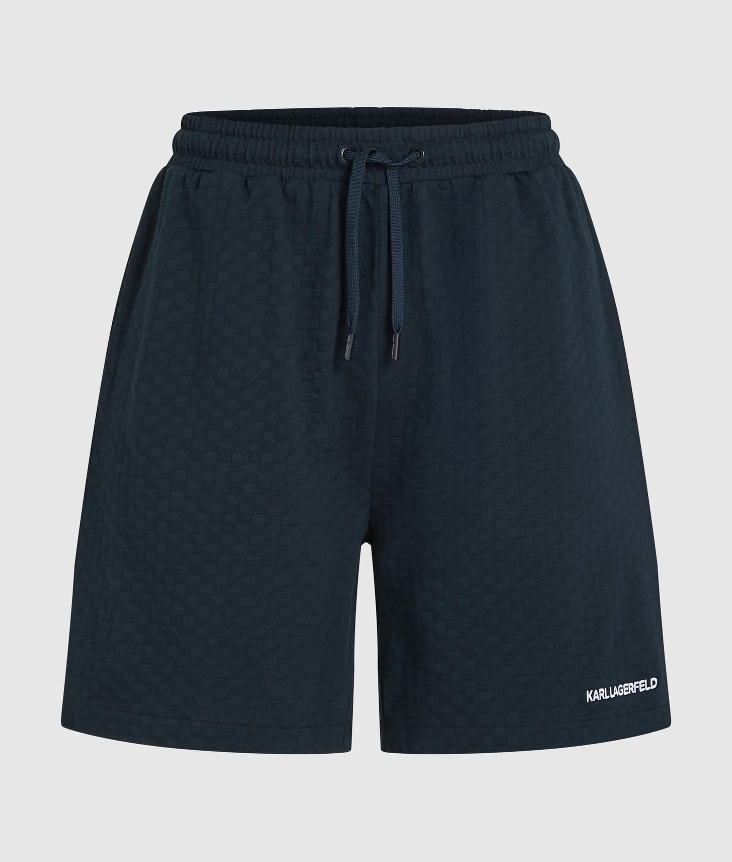 Karl Lagerfeld Checked Beach Shorts Navy
