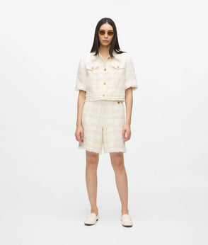 Karl Lagerfeld Short-Sleeved Bouclé Blazer Pristine