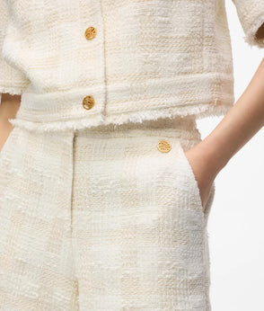 Karl Lagerfeld Short-Sleeved Bouclé Blazer Pristine