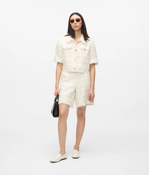 Karl Lagerfeld Short-Sleeved Bouclé Blazer Pristine