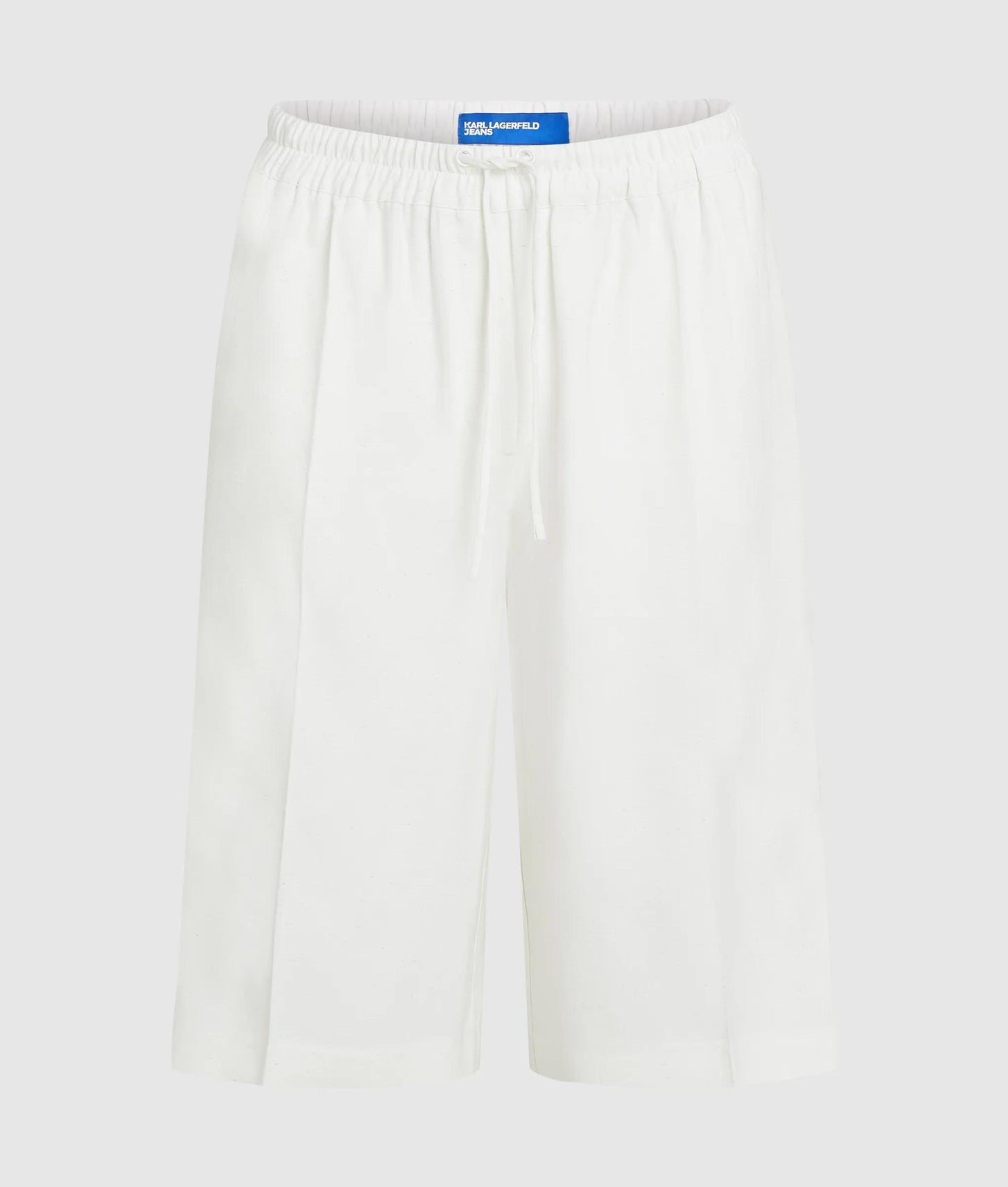 Karl Lagerfeld Linen Blend Bermuda Shorts Off White