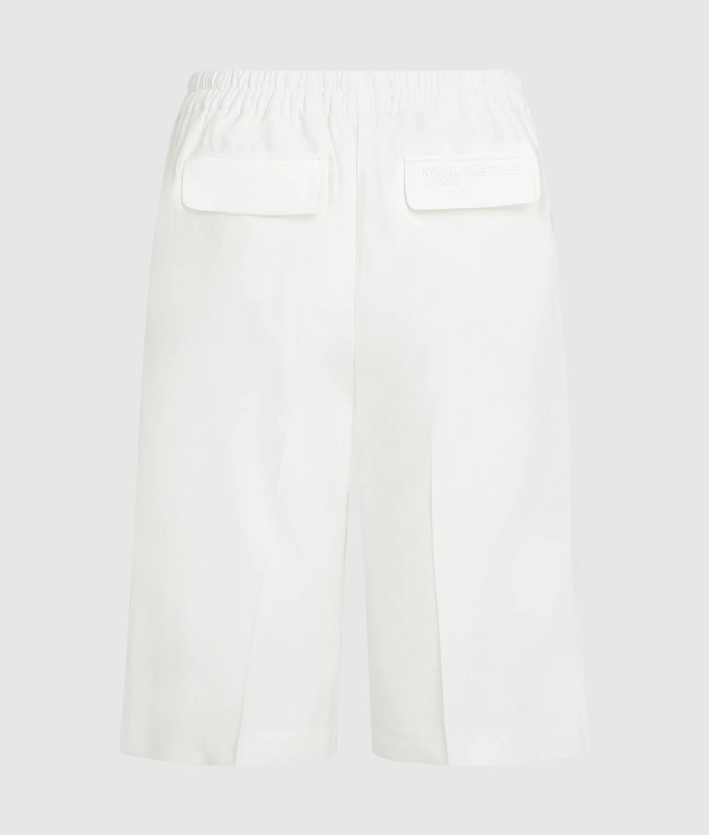 Karl Lagerfeld Linen Blend Bermuda Shorts Off White