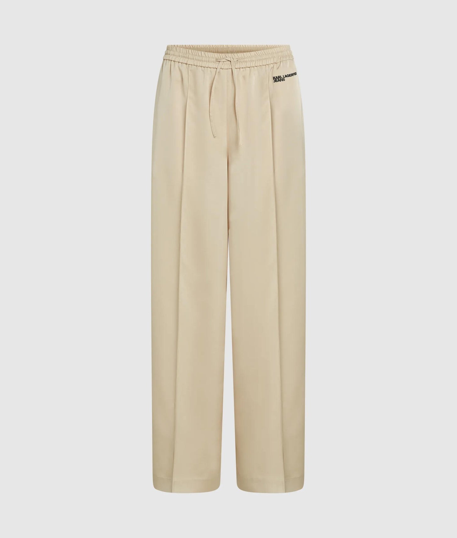 Karl Lagerfeld Wide-Leg Satin Pants Champagne