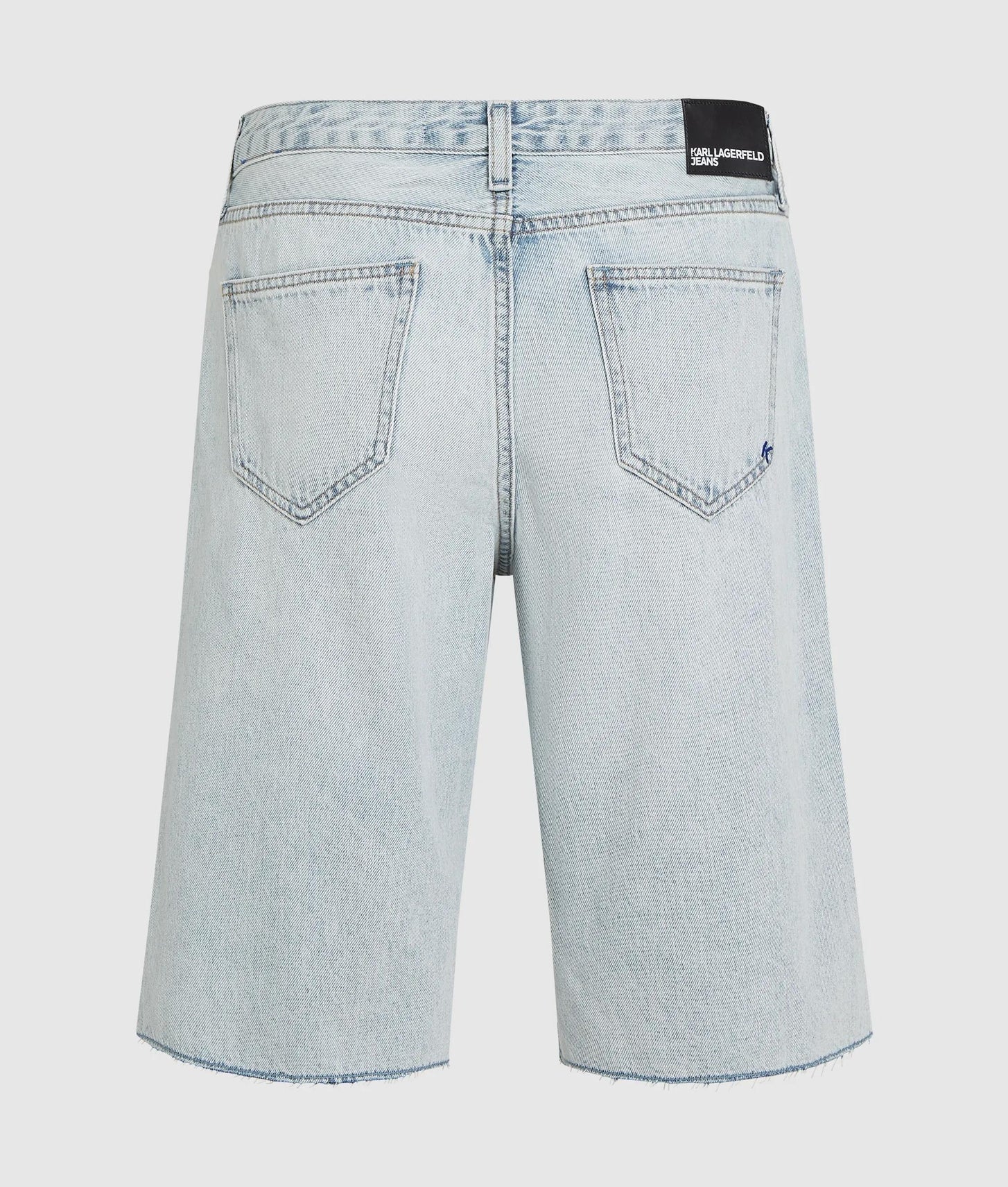 Karl Lagerfeld Relaxed Longline Denim Shorts Sun Light Blue