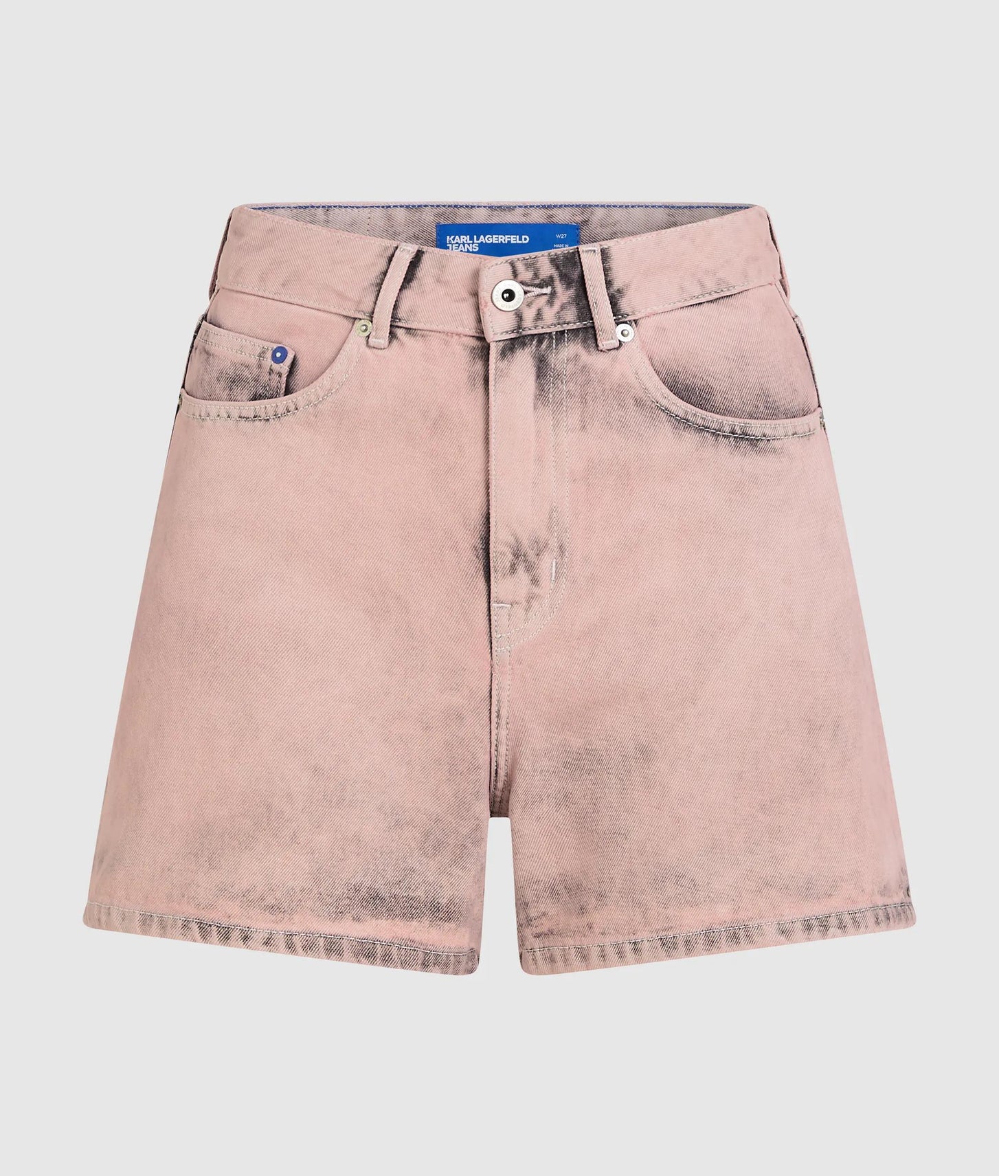 Karl Lagerfeld Inked High-Rise Denim Shorts Fairytale