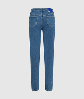 Karl Lagerfeld Lace-Up Denim Bustier Stone Blue