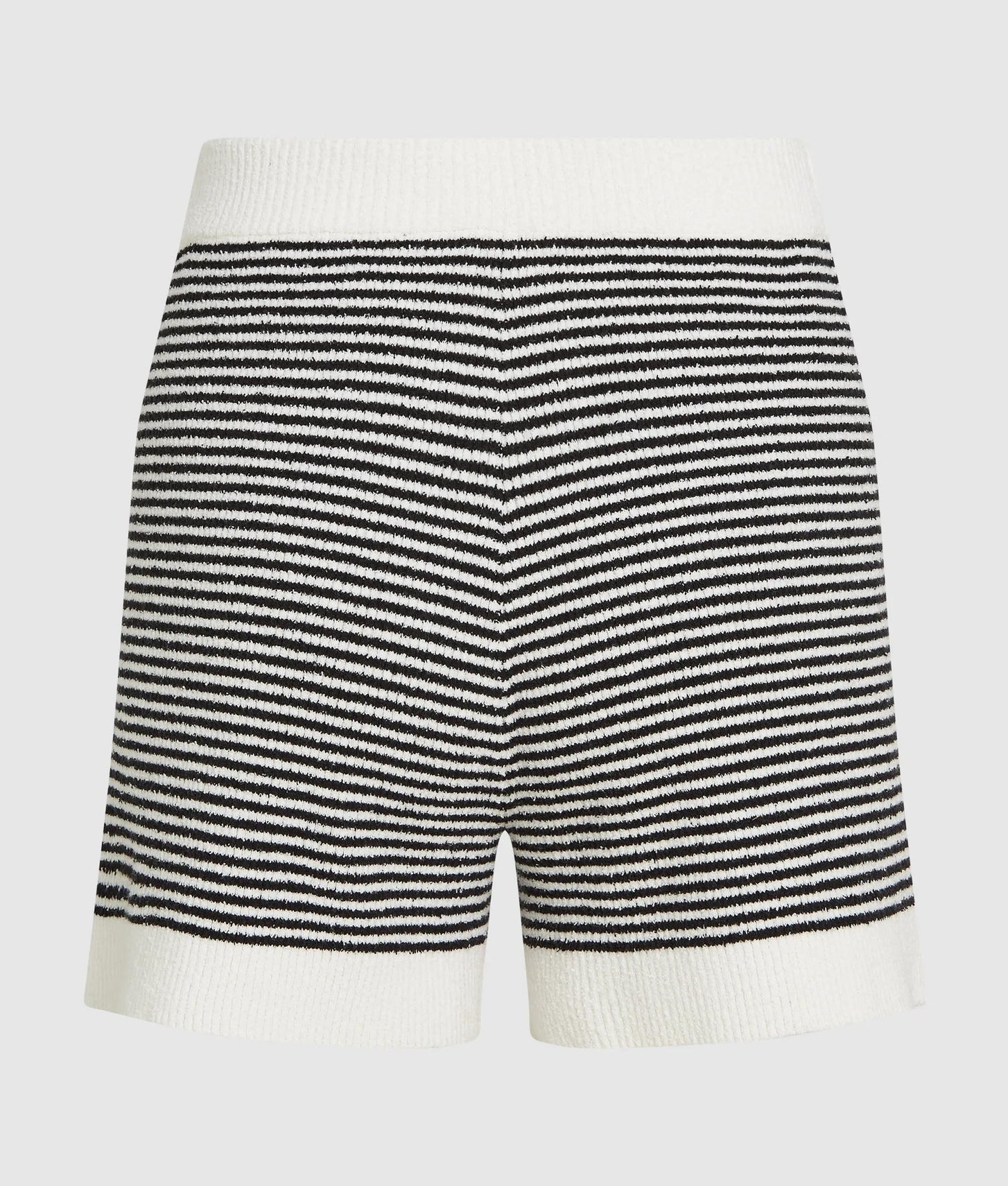Karl Lagerfeld Ikon Striped Knit Shorts Small Stripe Black-White