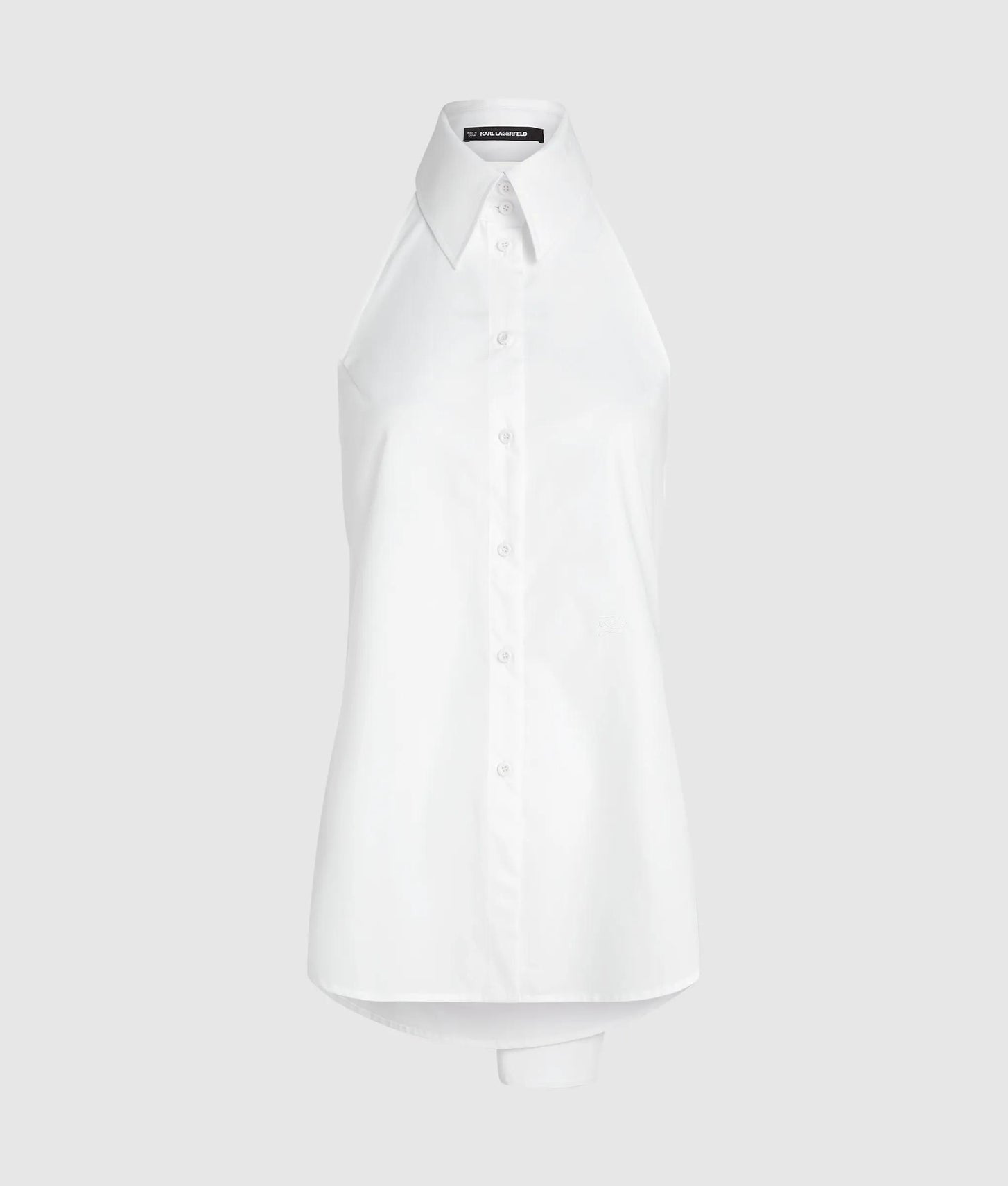 Karl Lagerfeld Tie Back Sleeveless Shirt White