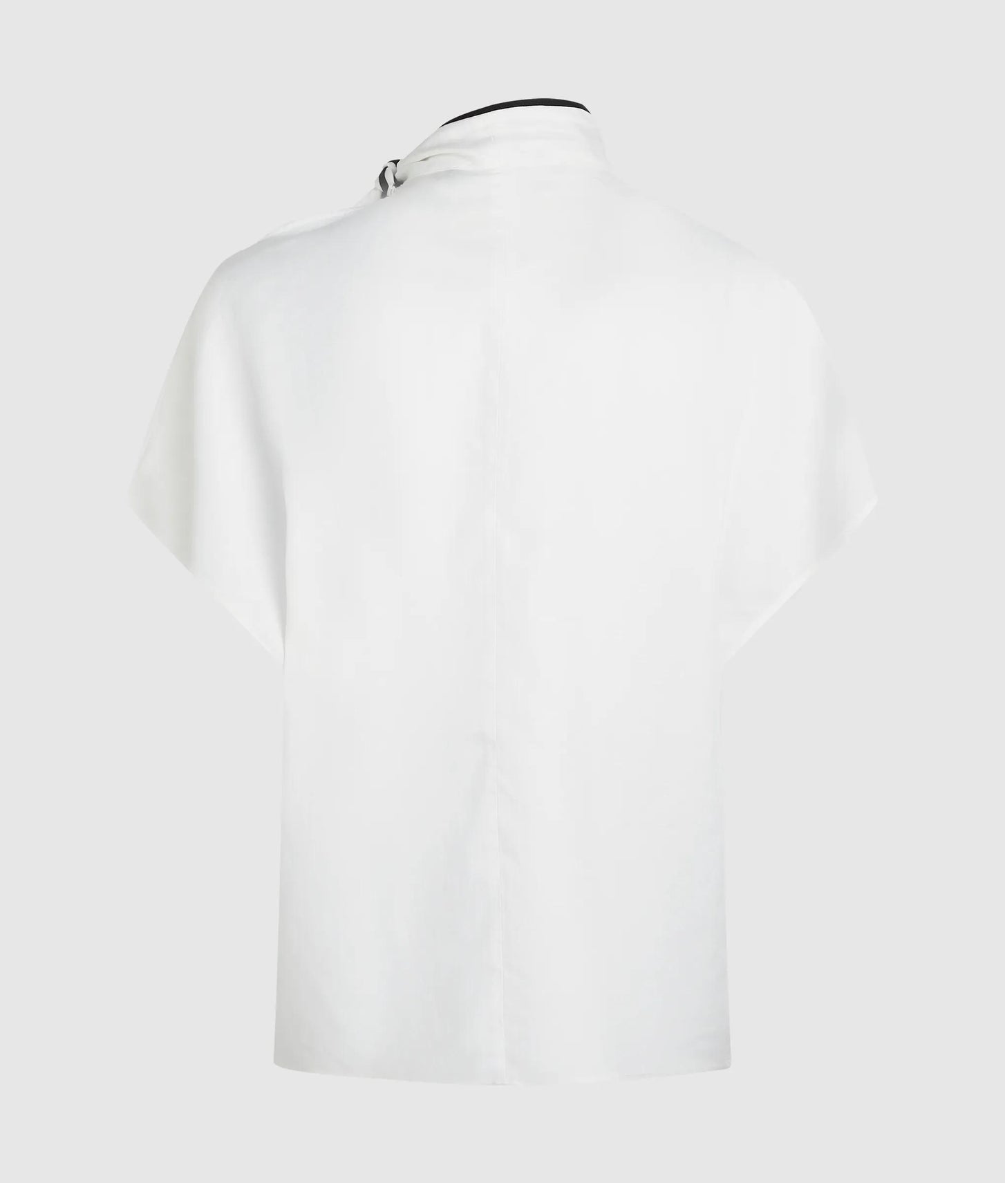 Karl Lagerfeld Linen Blend Pipelined Blouse Pristine