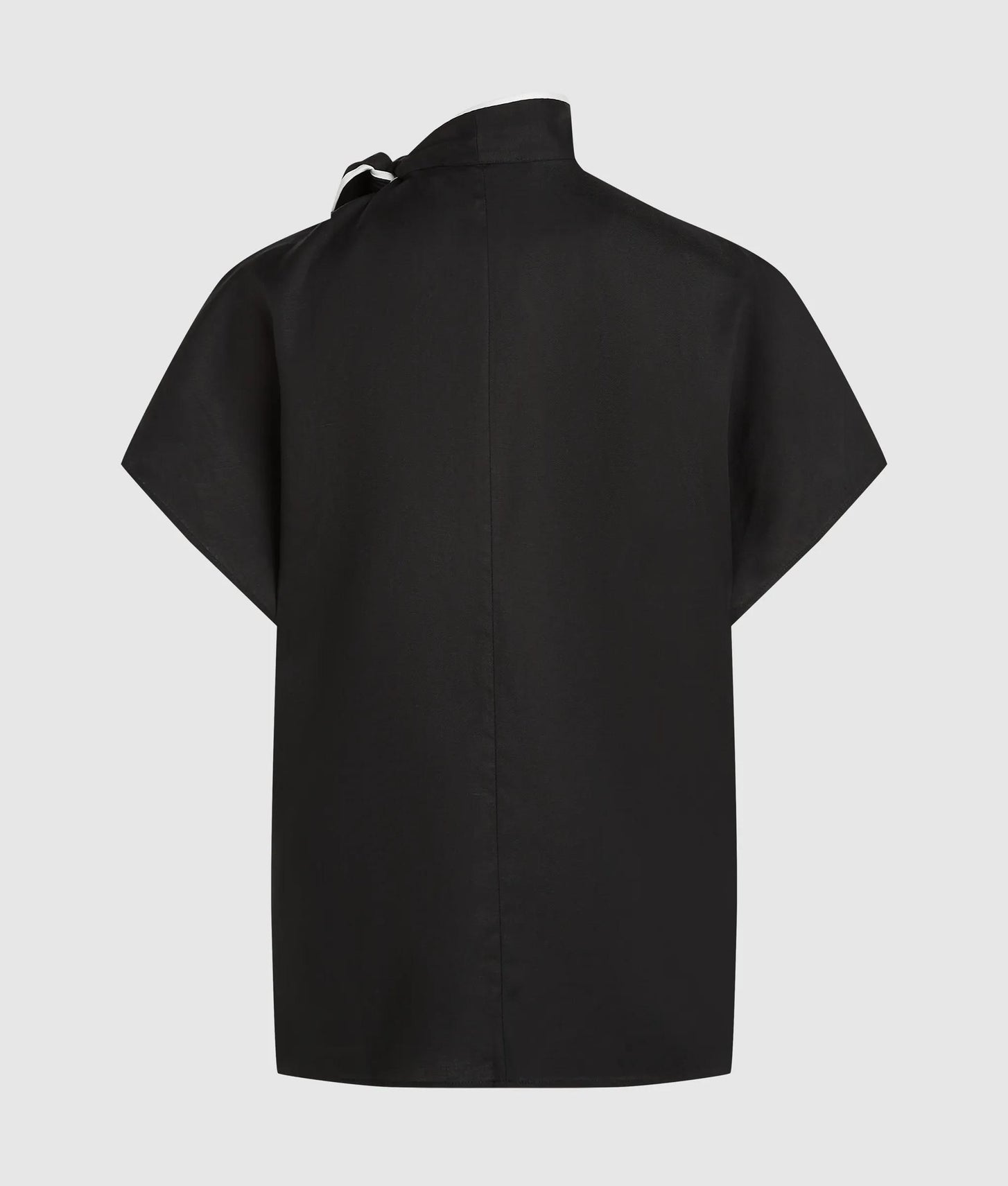 Karl Lagerfeld Linen Blend Pipelined Blouse Black