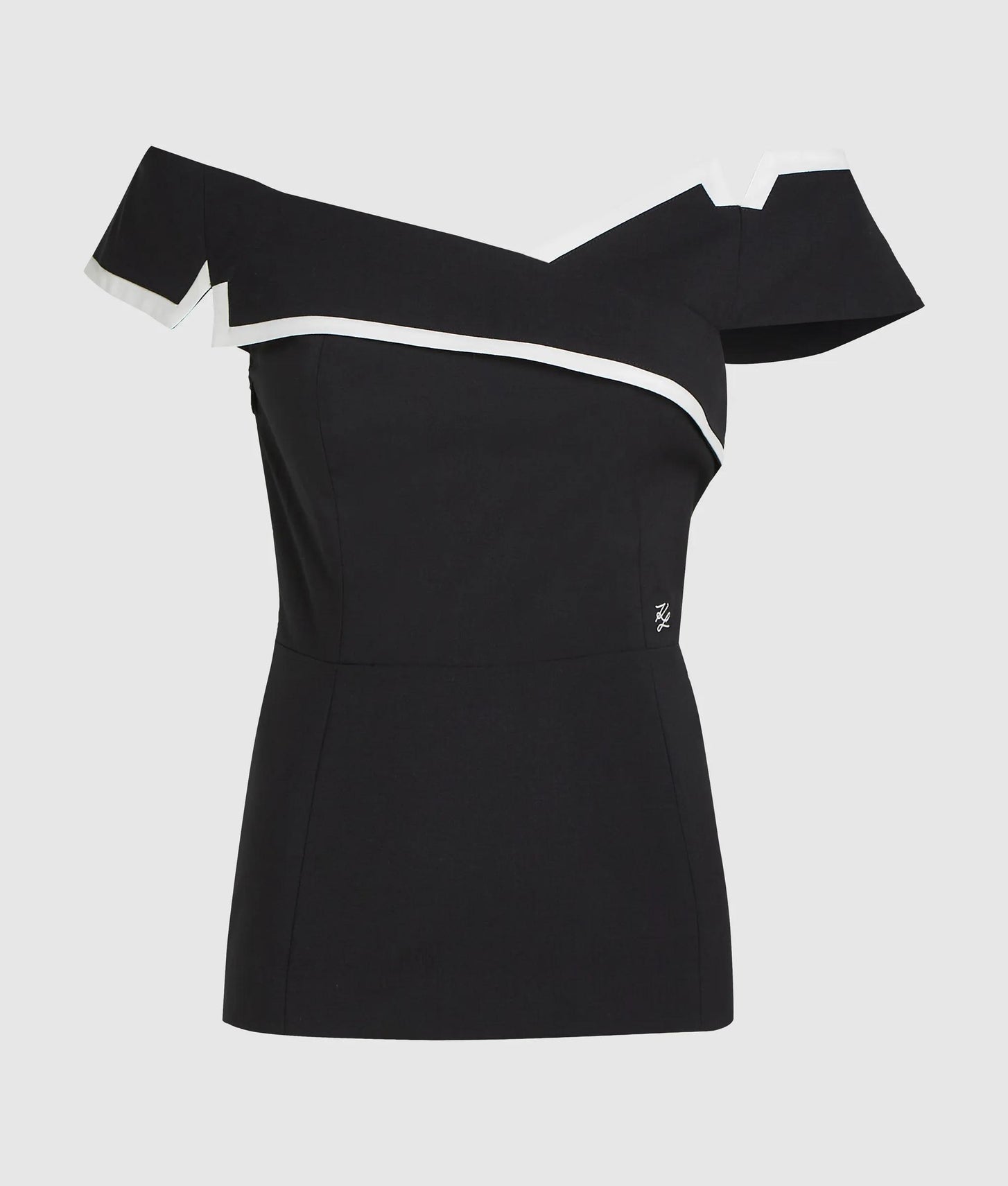 Karl Lagerfeld Tailored Off-Shoulder Top Black