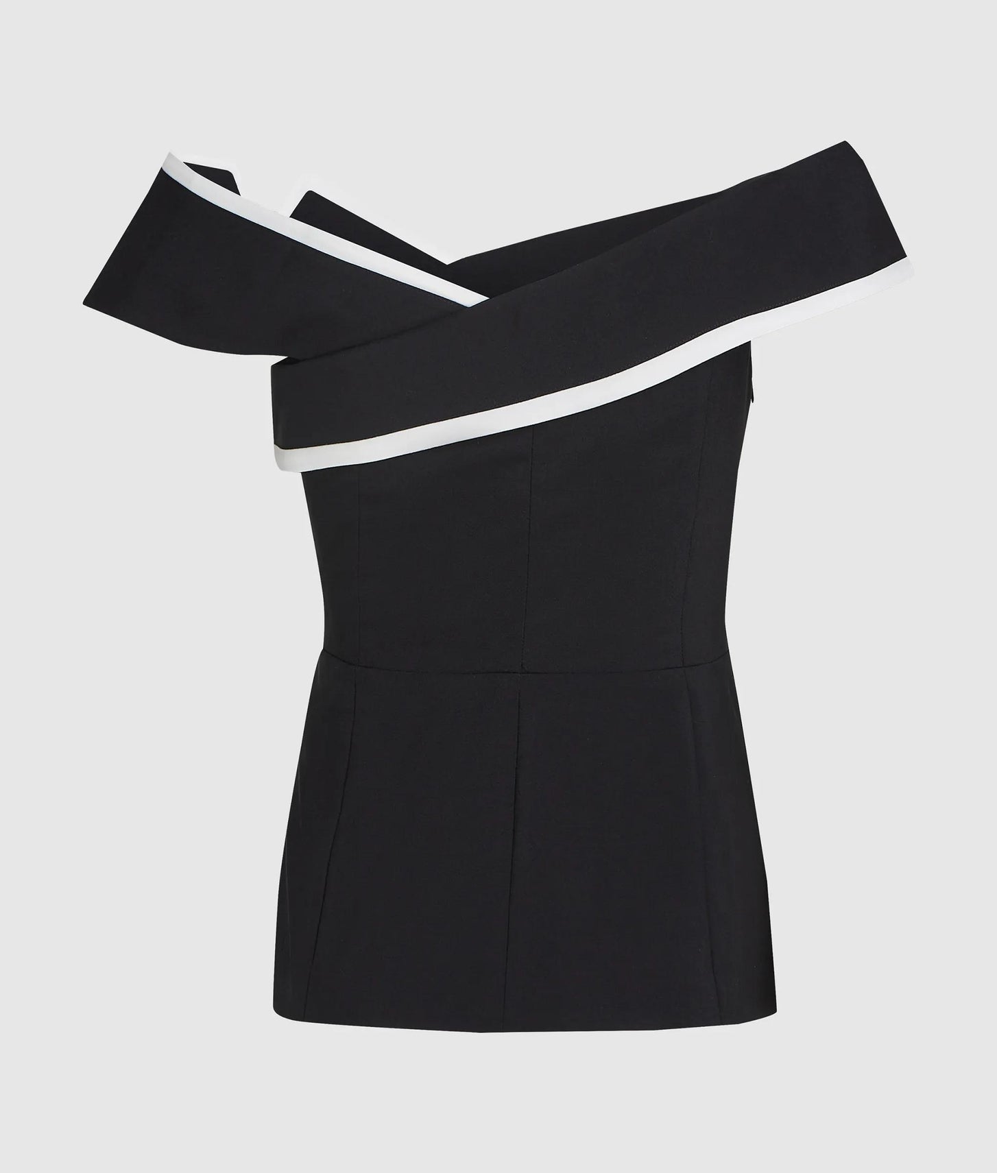 Karl Lagerfeld Tailored Off-Shoulder Top Black