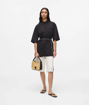 KarlLagerfeld Woven Mini Hobo Bag Natural
