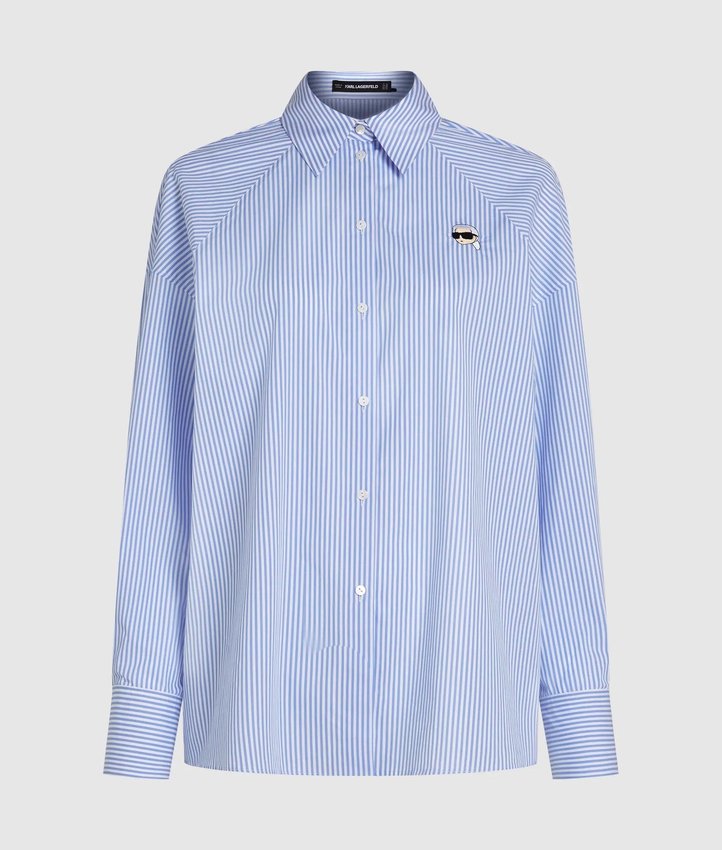 Karl Lagerfeld Ikon Striped Shirt White And Blue Stripes