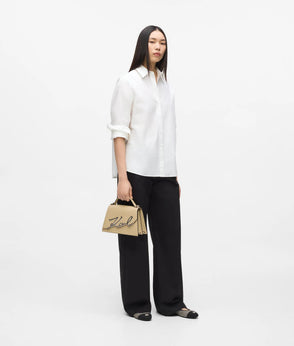KarlLagerfeld Kautograph Small Top Handle Bag Safari
