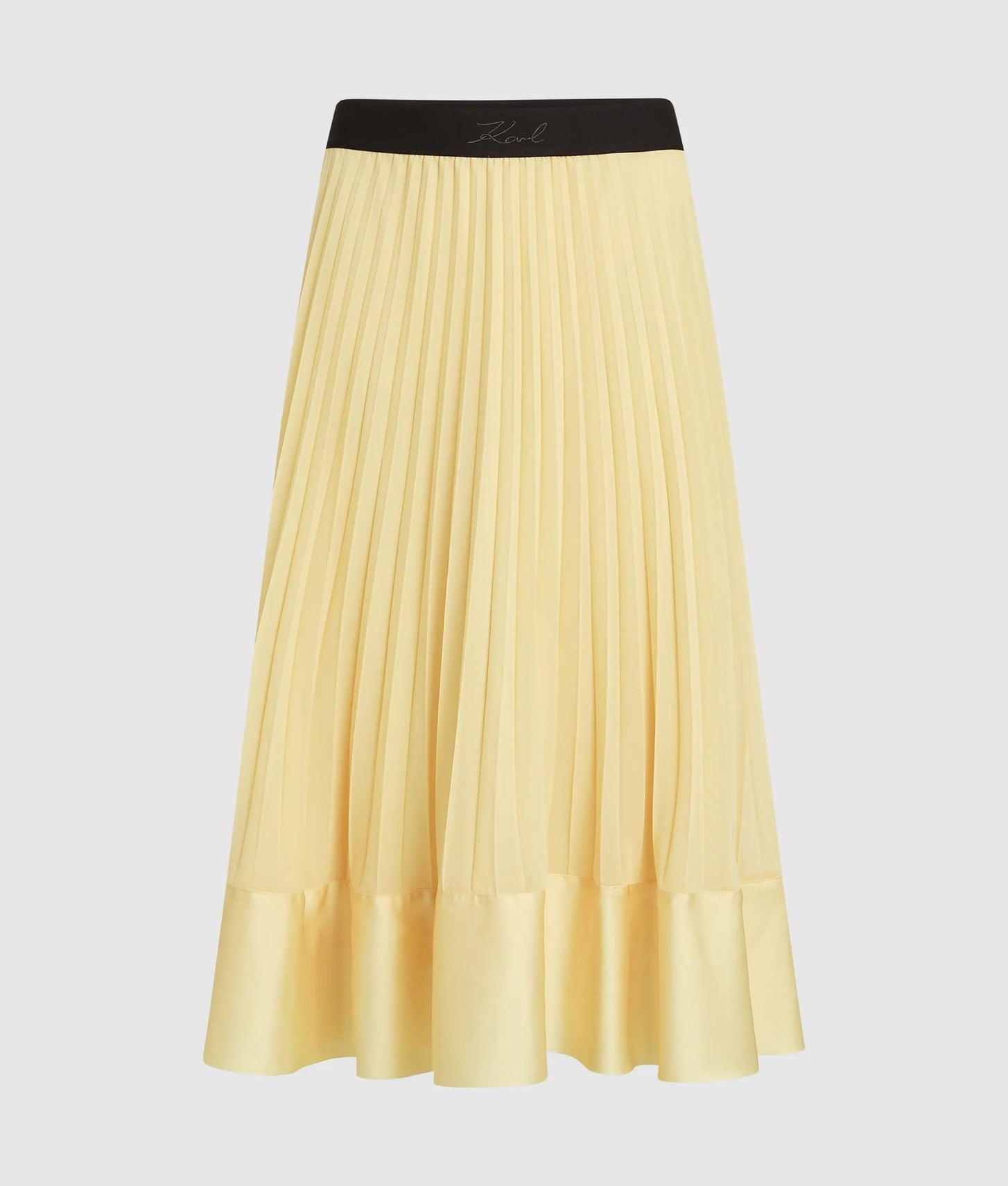 Karl Lagerfeld Satin Pleated Skirt Sunlight