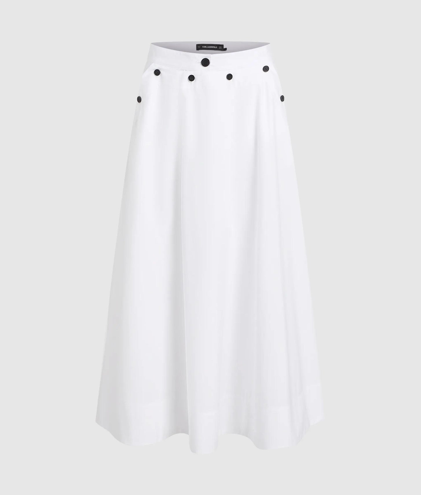Karl Lagerfeld Button Detail A-Line Skirt White
