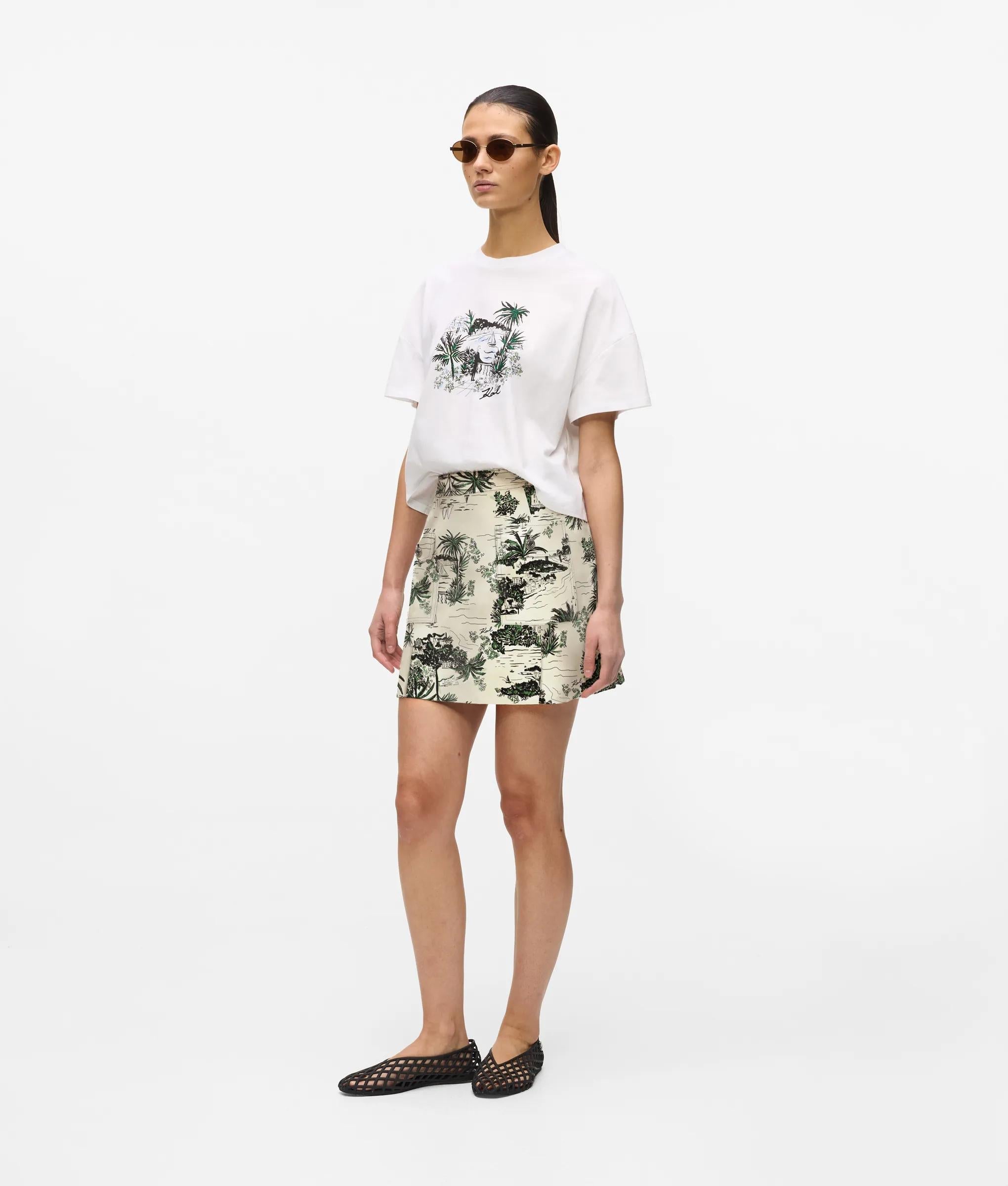 Karl Lagerfeld All-Over-Print Mini Skirt Vacances De Karl Black
