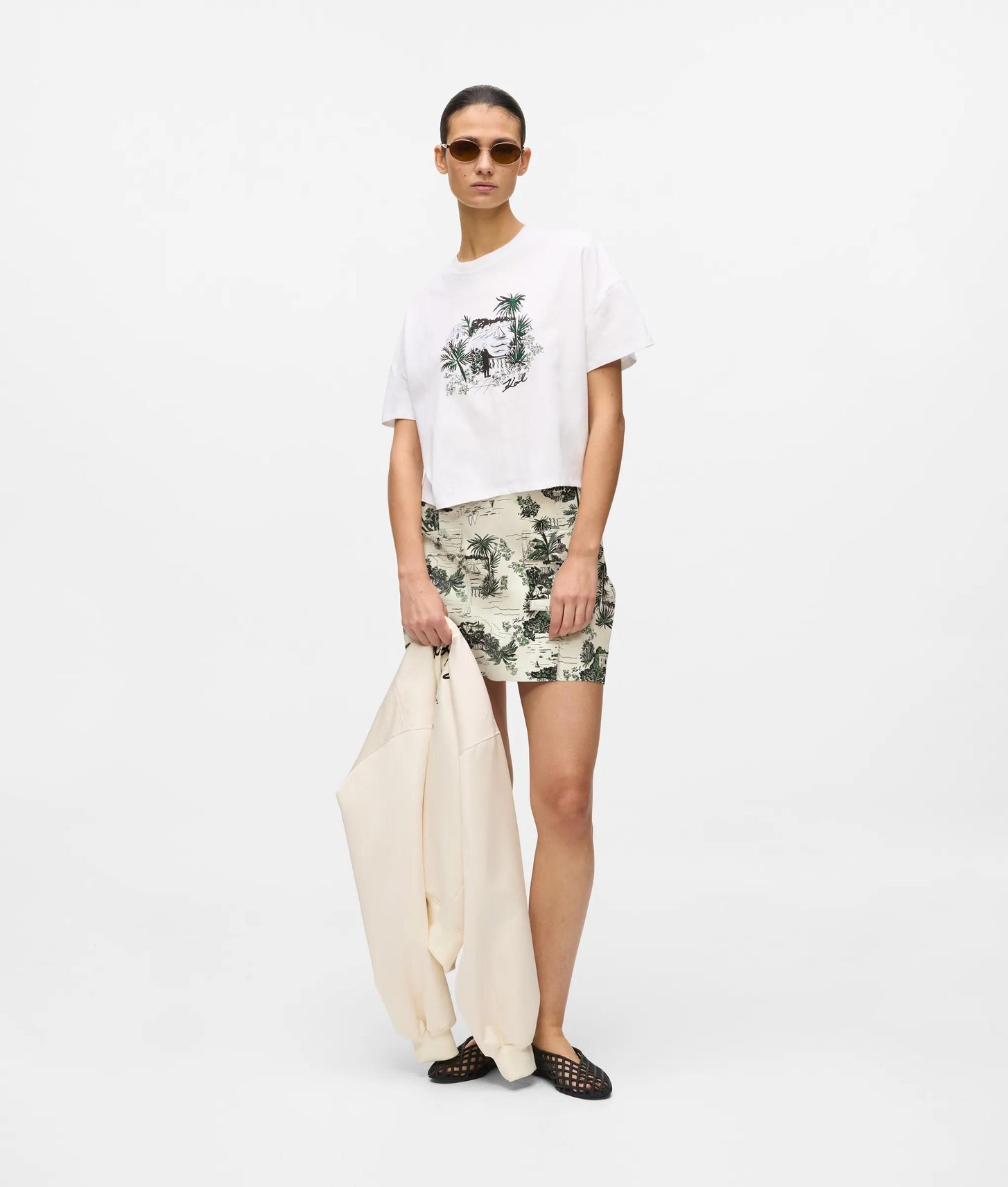 Karl Lagerfeld All-Over-Print Mini Skirt Vacances De Karl Black