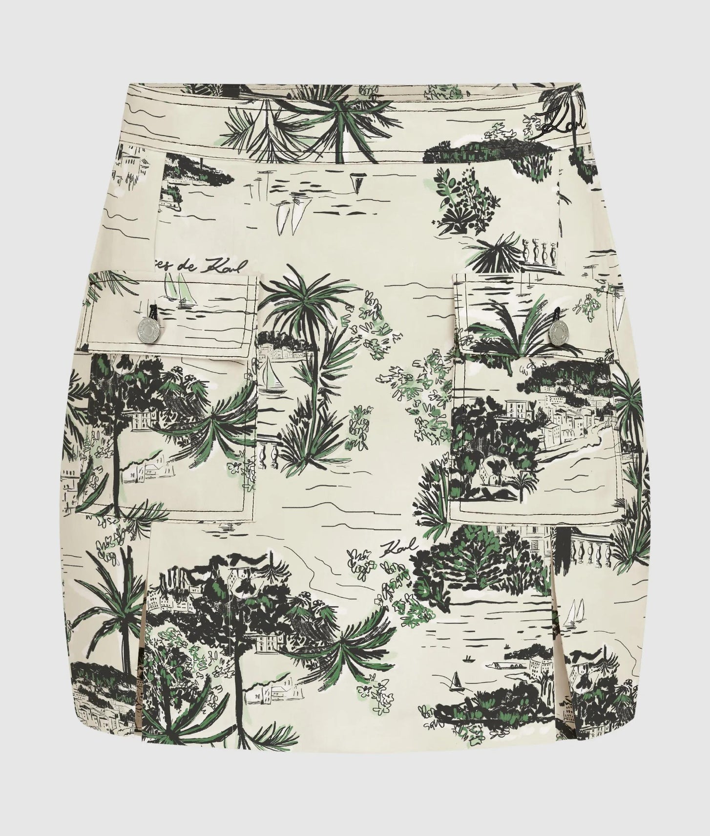 Karl Lagerfeld All-Over-Print Mini Skirt Vacances De Karl Black
