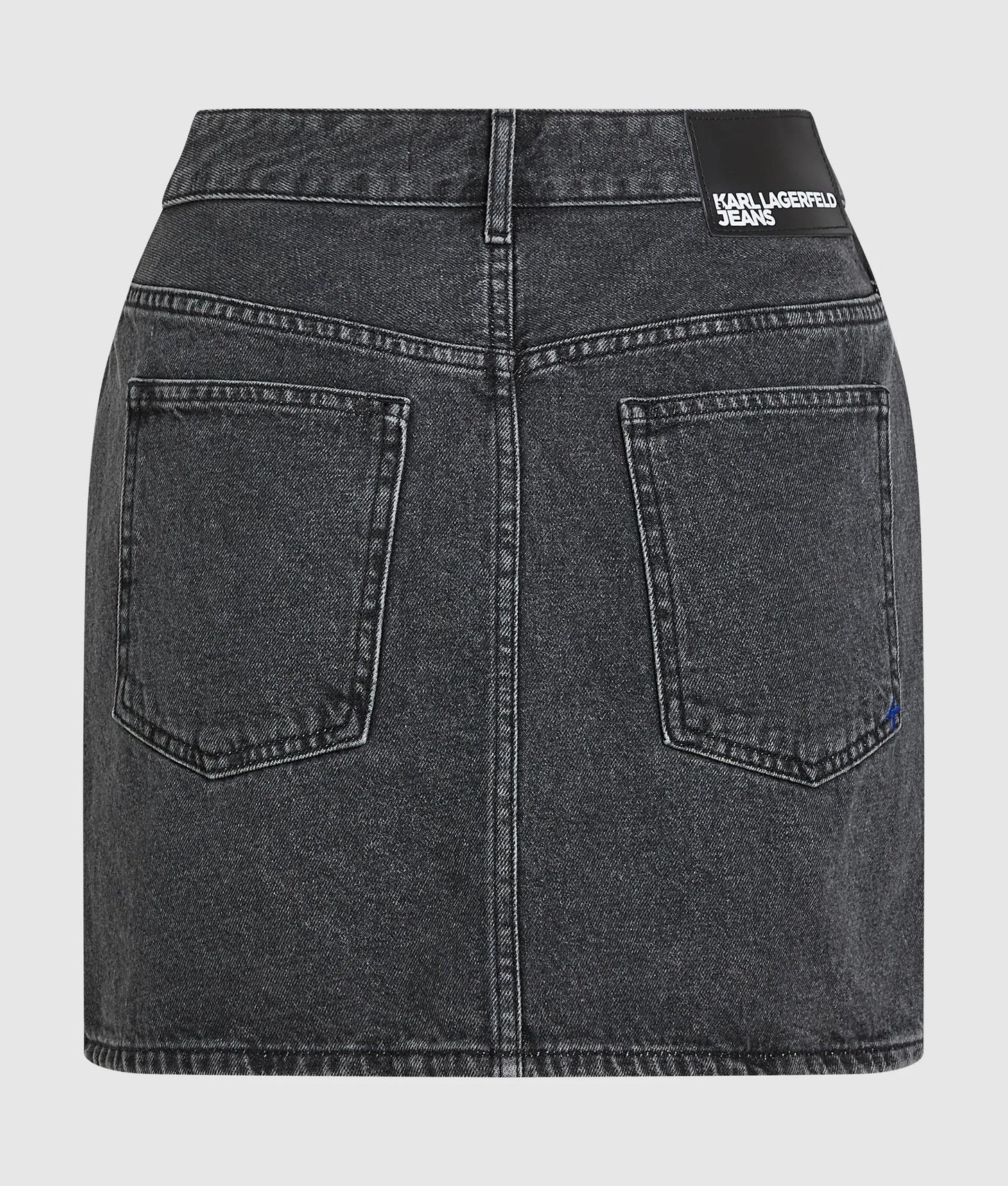 Karl Lagerfeld Denim Lace-Up Mini Skirt Washed Black
