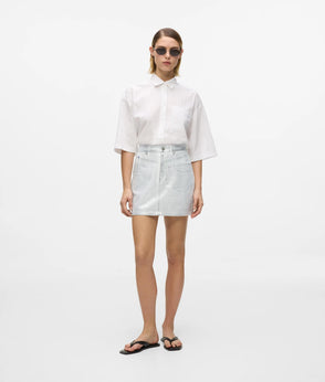 Karl Lagerfeld Short-Sleeved Tie Waist Shirt White
