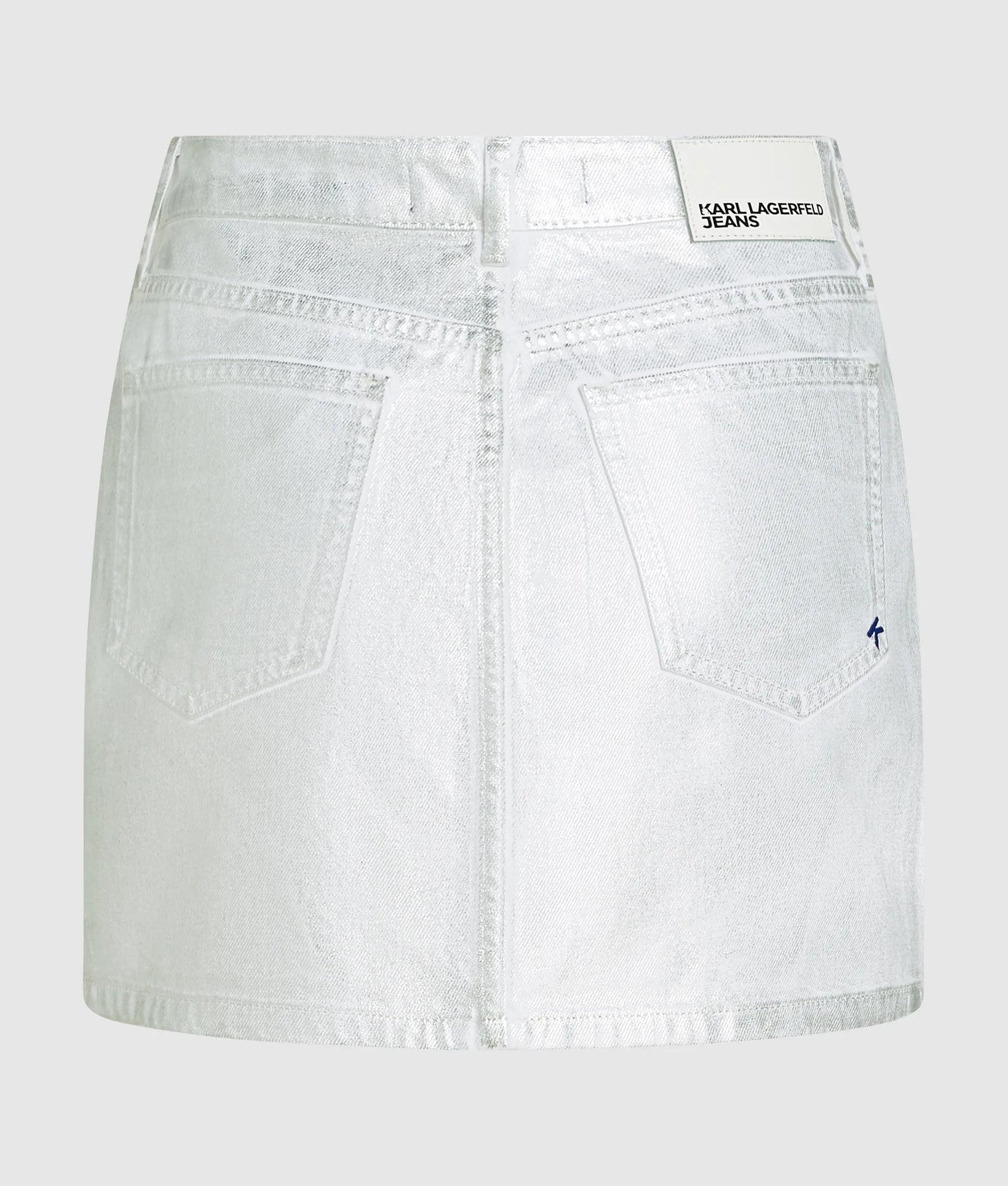 Karl Lagerfeld Metallic Silver Mini Skirt Silver