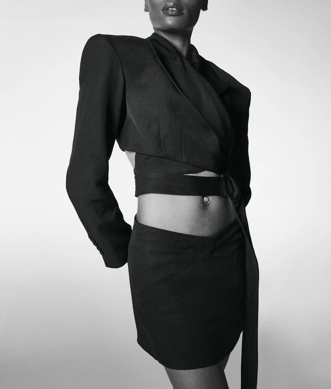 Karl Lagerfeld Kl Studio Wrap Blazer Black
