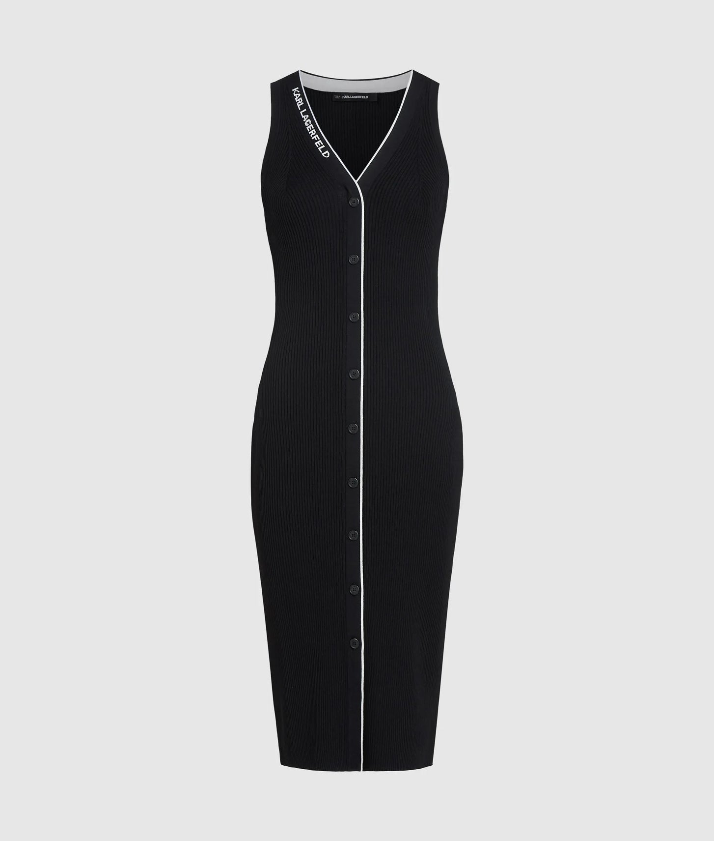 Karl Lagerfeld Logo Knit Dress Black/White