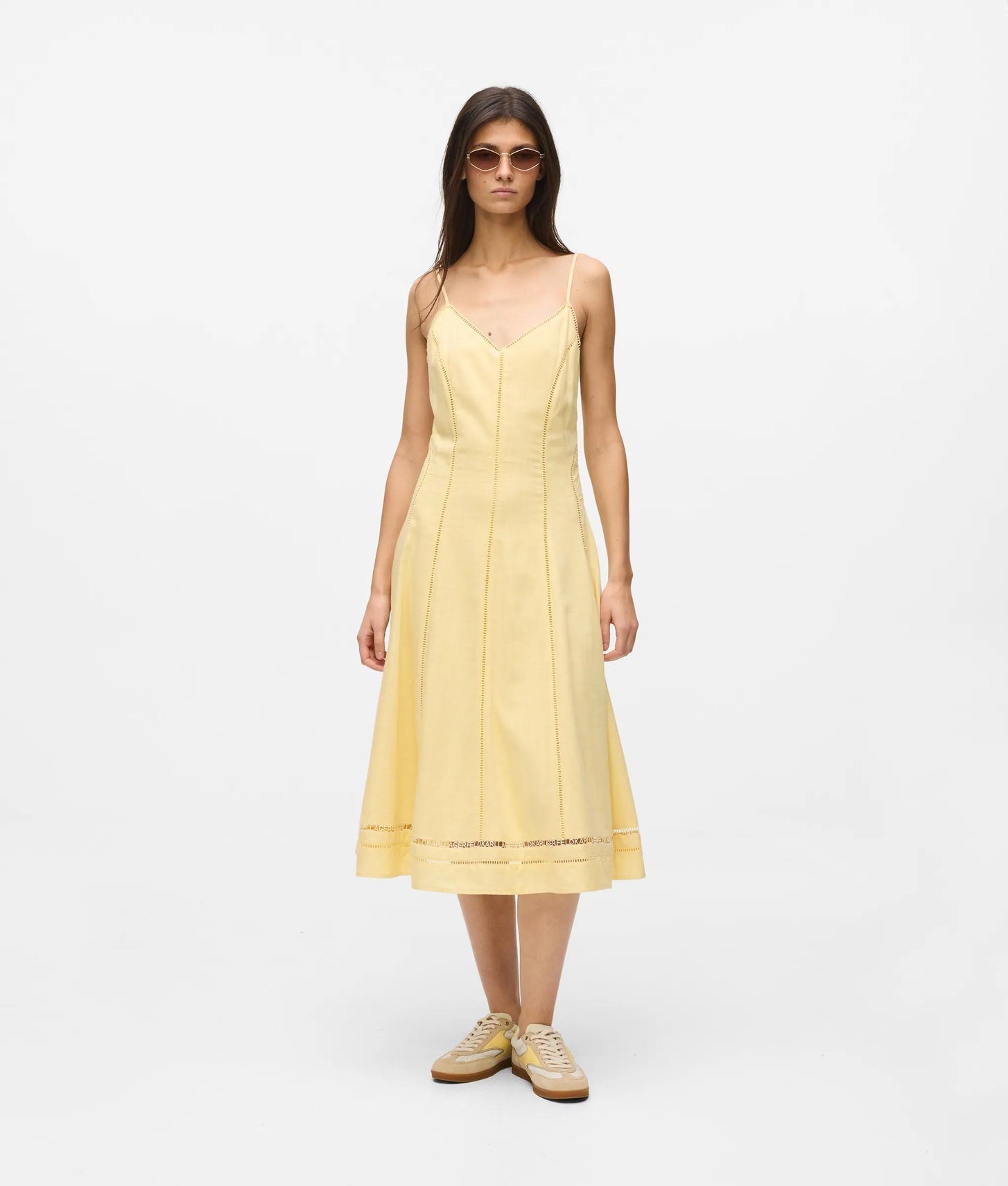Karl Lagerfeld Cut-Out Embroidery Dress Sunlight