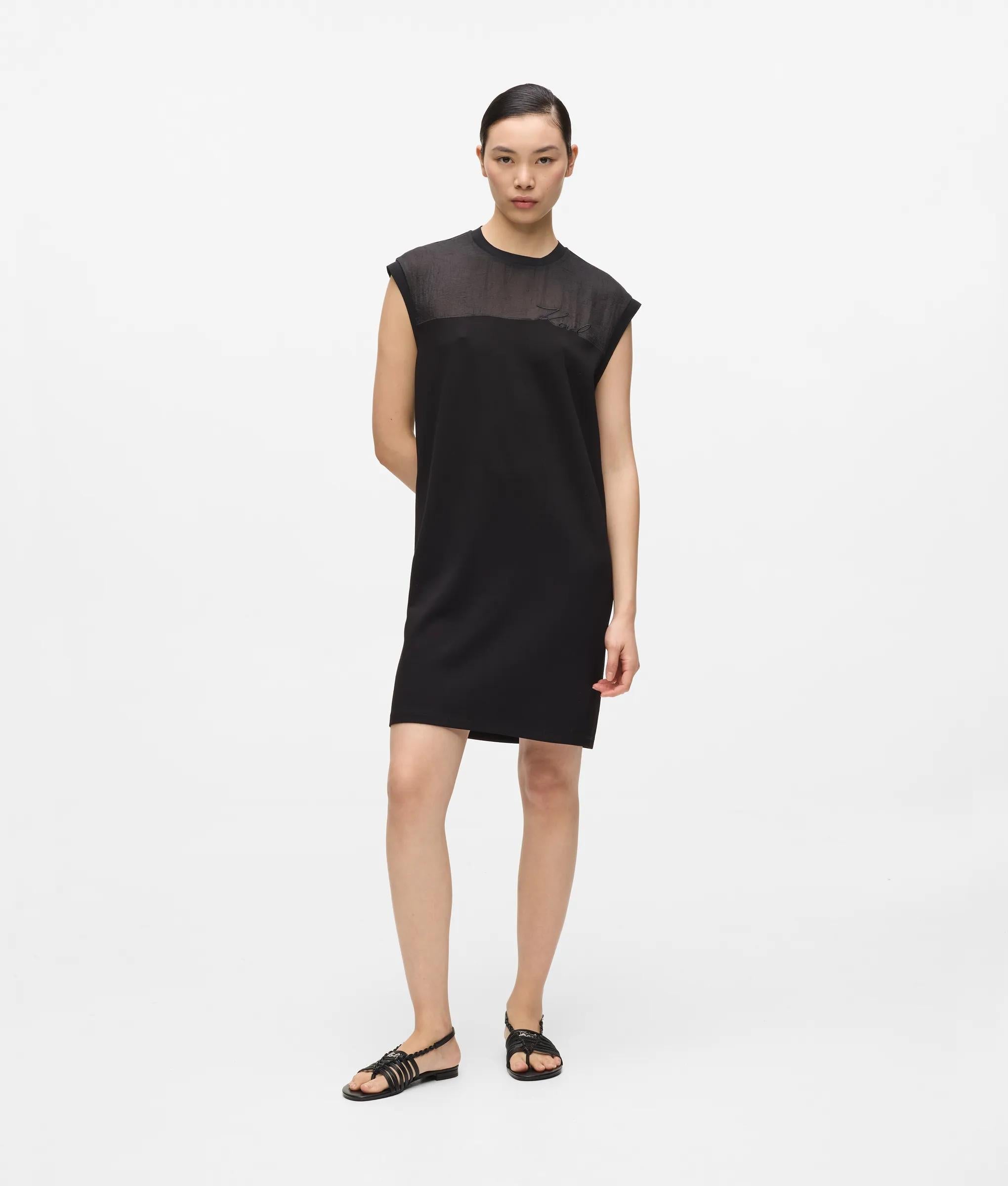 Karl Lagerfeld Signature T-Shirt Dress Black