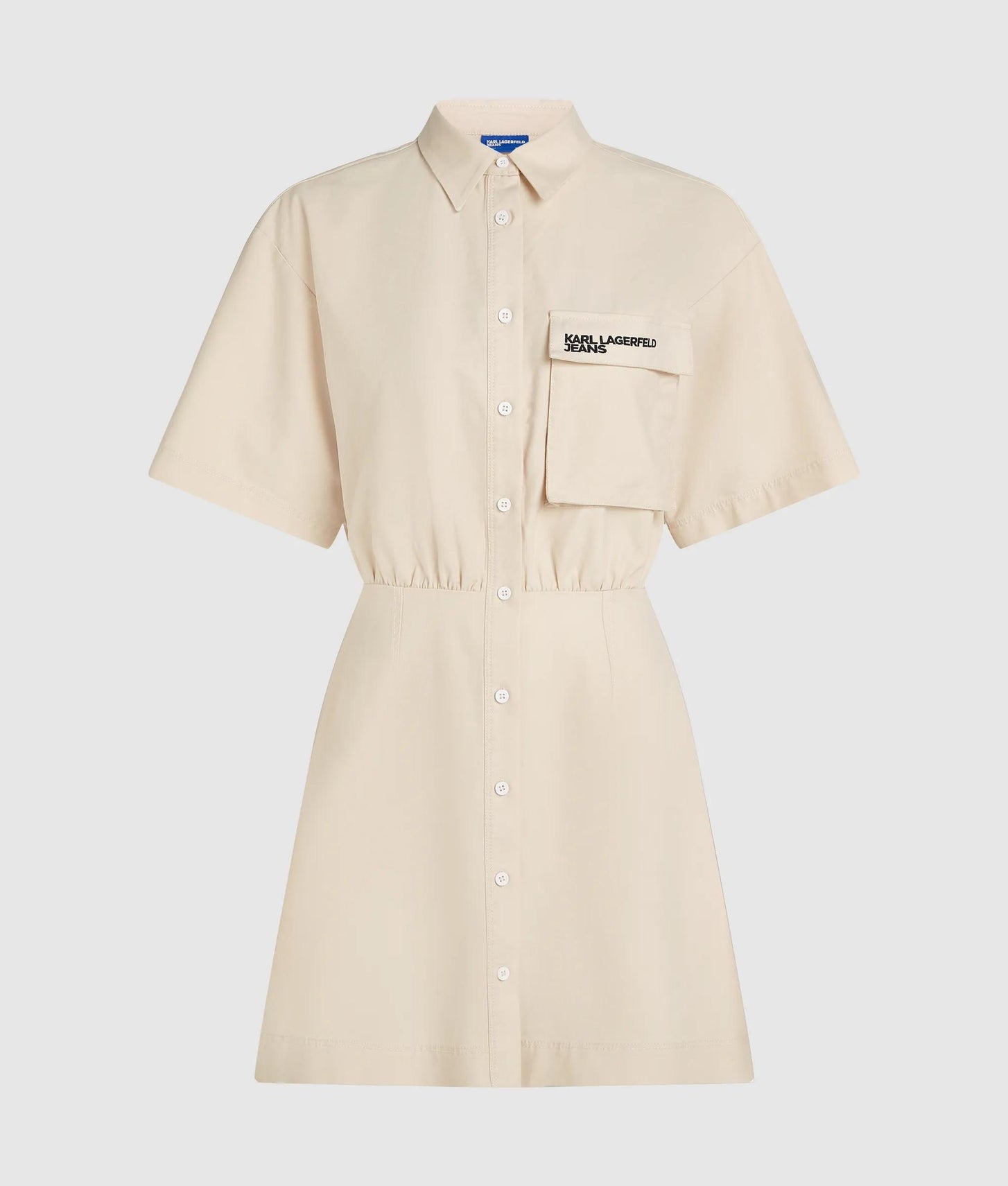 Karl Lagerfeld Short-Sleeved Utility Dress Whitecap Grey
