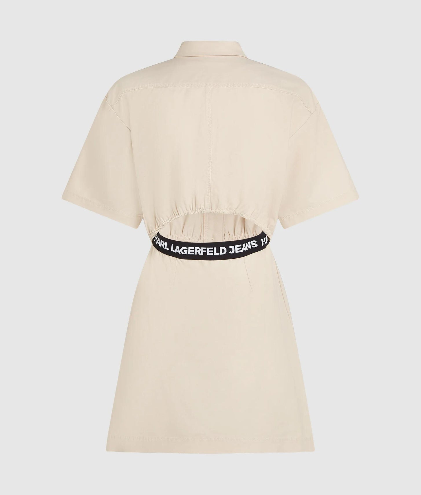 Karl Lagerfeld Short-Sleeved Utility Dress Whitecap Grey