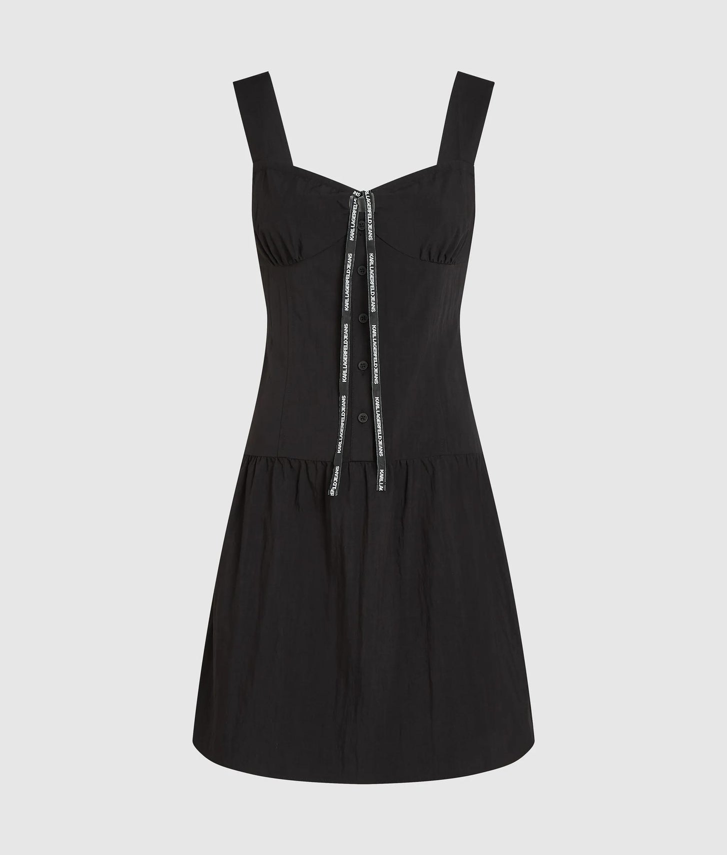 Karl Lagerfeld Tie Detail Mini Dress Black
