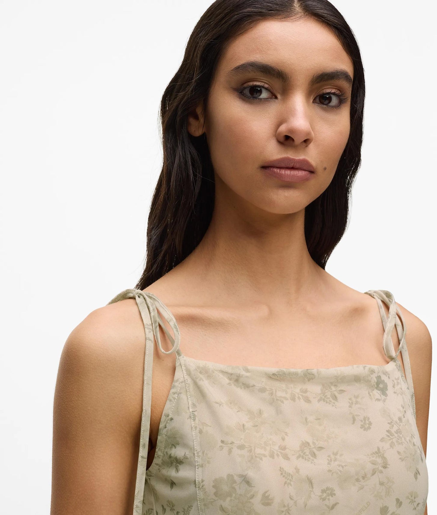 Karl Lagerfeld Floral Mesh Maxi Dress Floral All Over Print