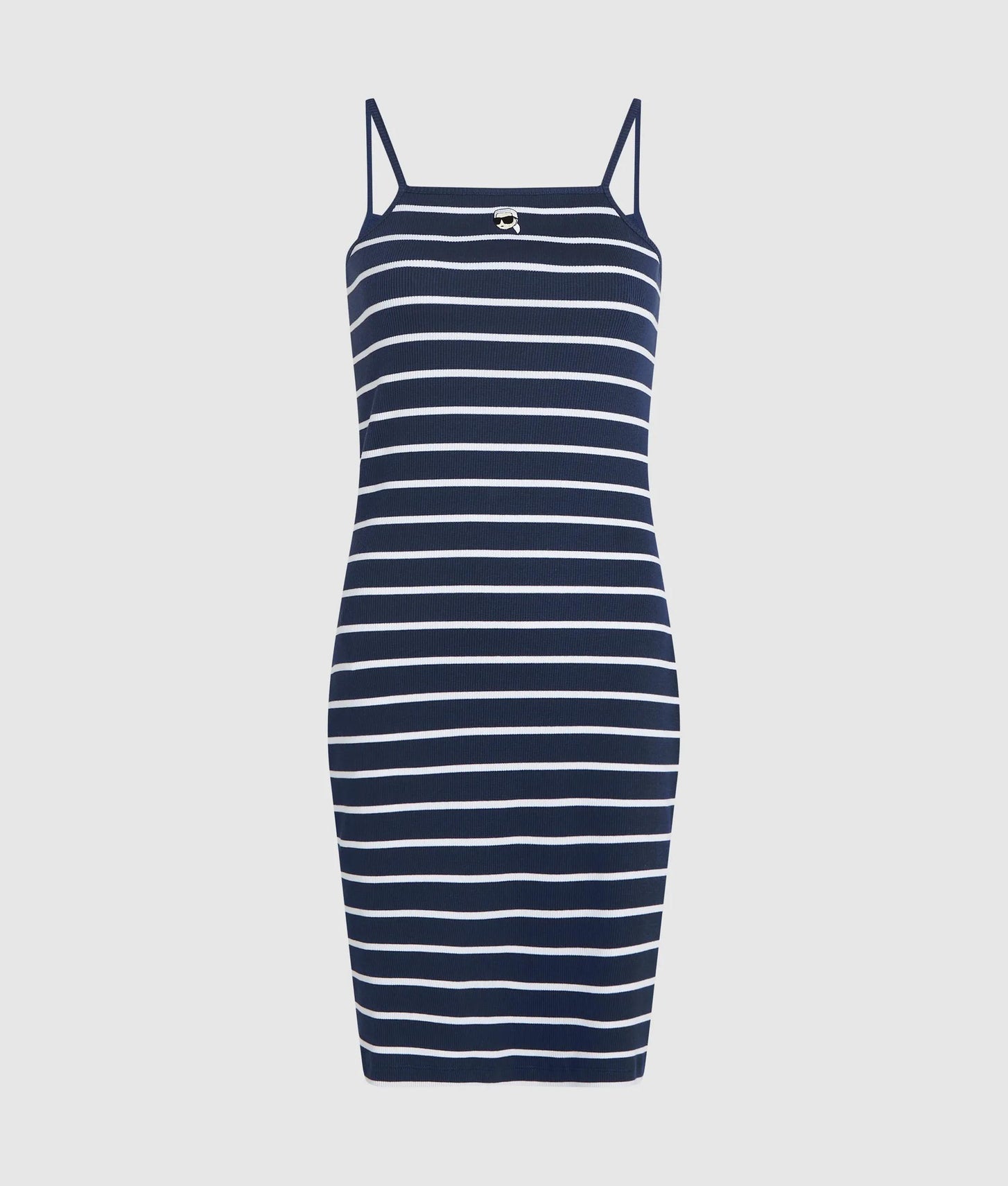 Karl Lagerfeld Ikon Striped Jersey Dress Medieval Blue-White