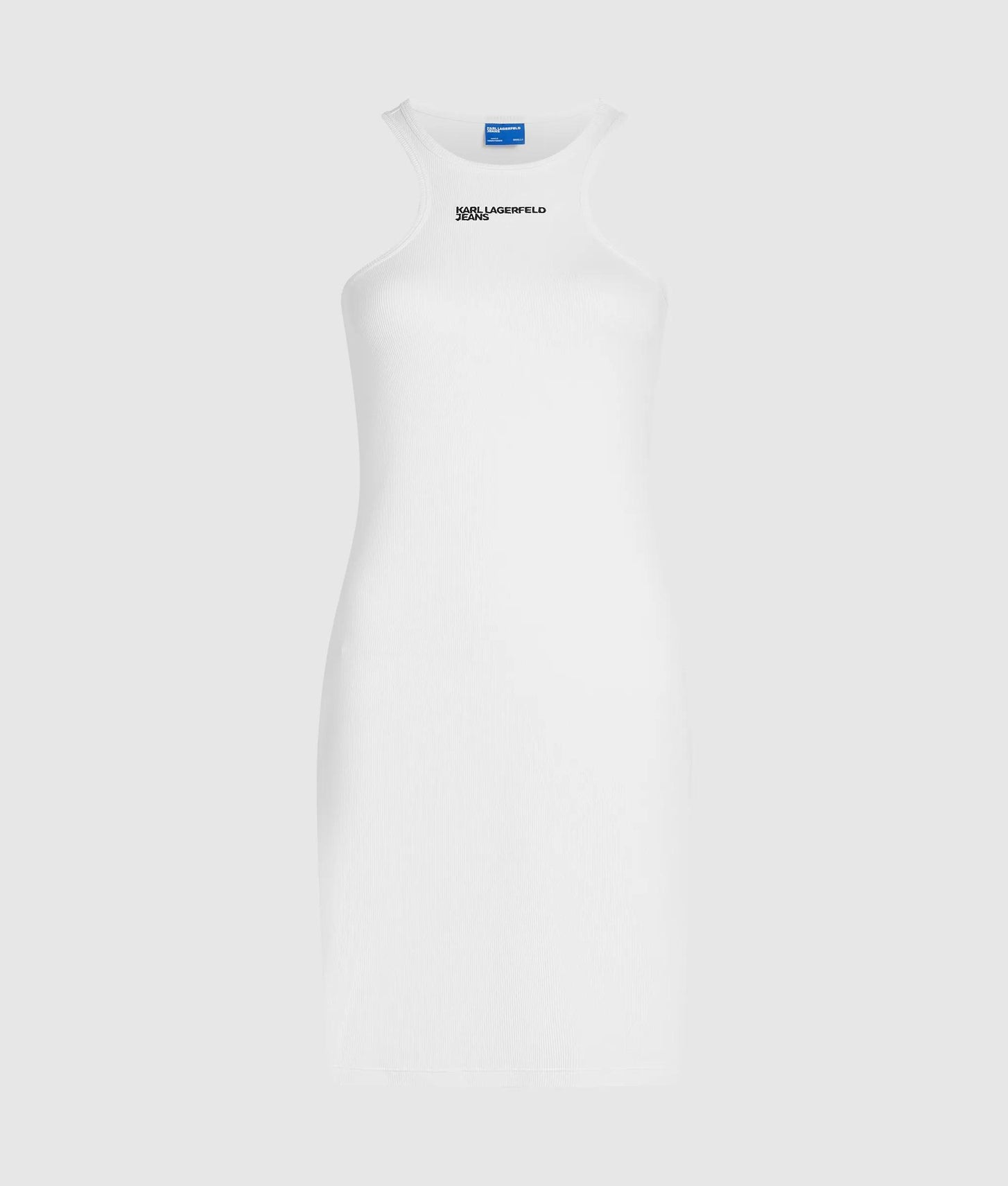 Karl Lagerfeld Ribbed Racer Dress White