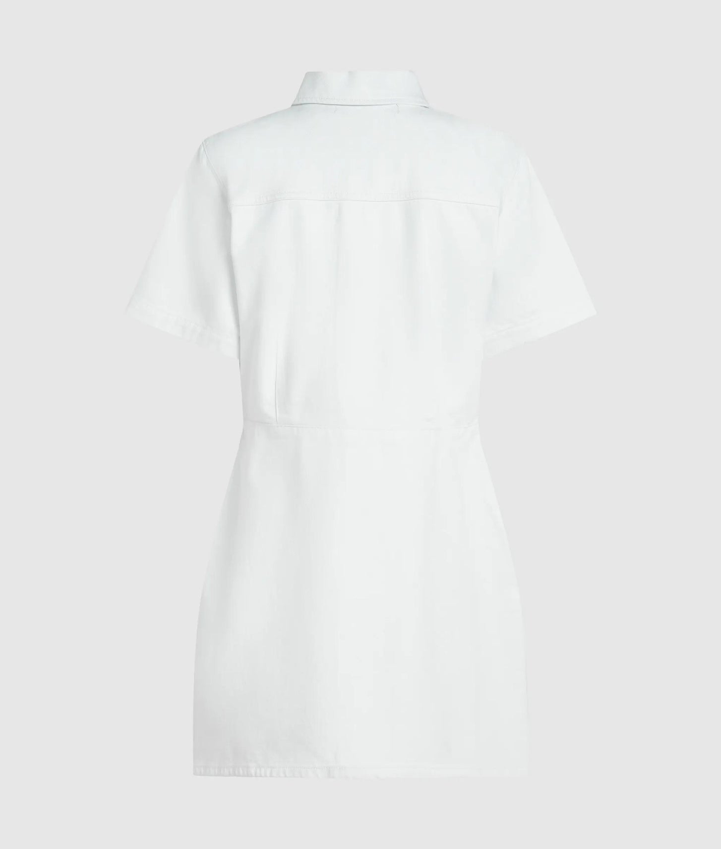 Karl Lagerfeld Short-Sleeved White Denim Dress White Denim