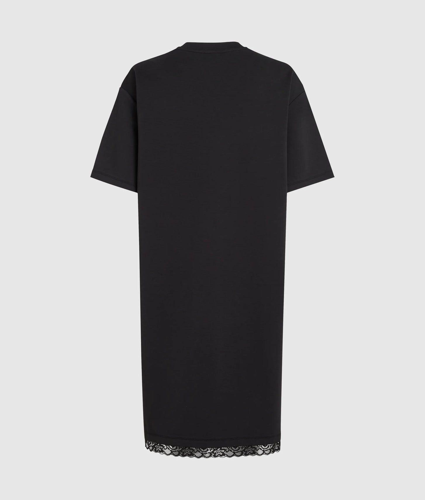 Karl Lagerfeld Lace Hem Relaxed T-Shirt Dress Black